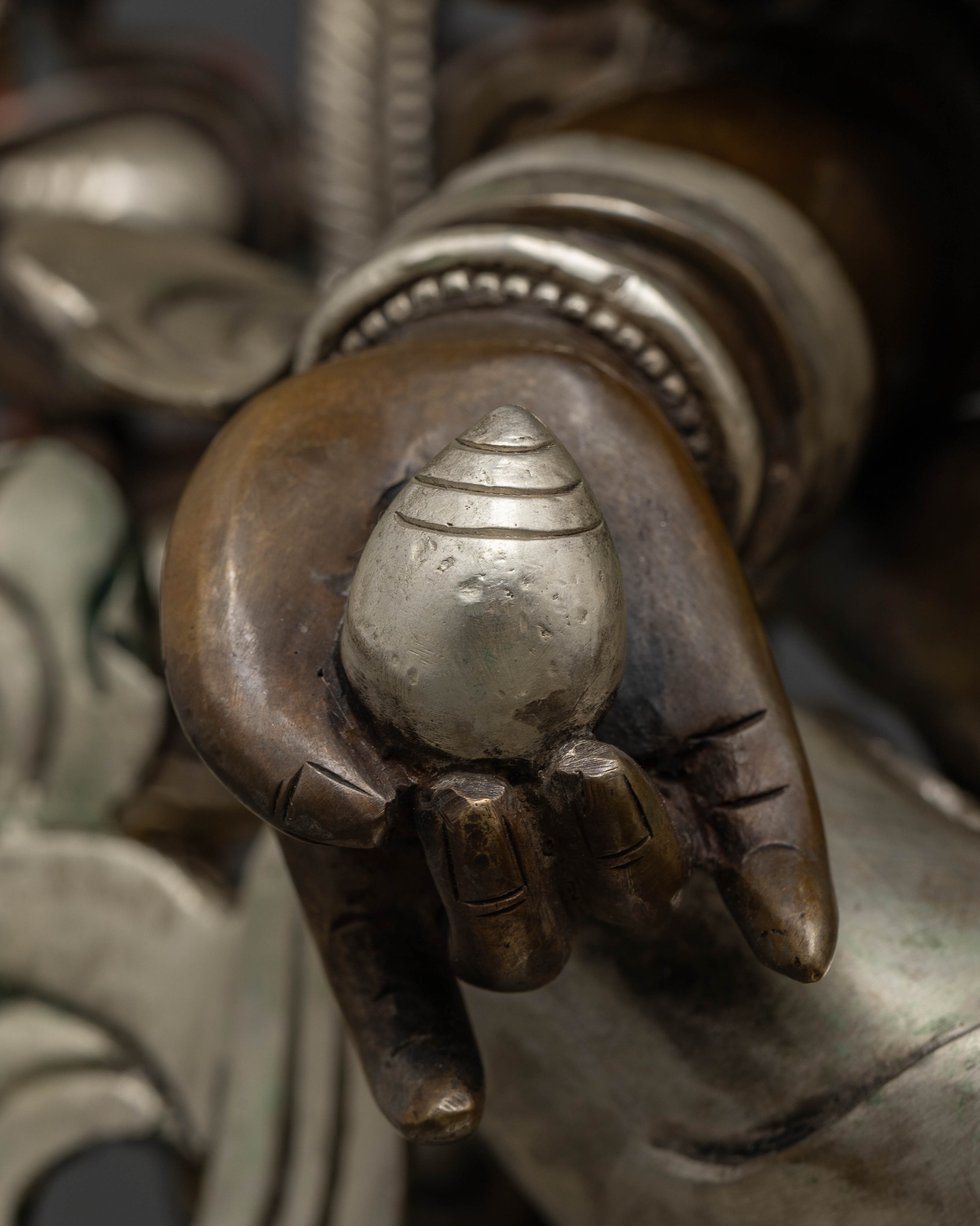 Green Dzambhala with Consort Statue: Symbol of Prosperity and Harmony