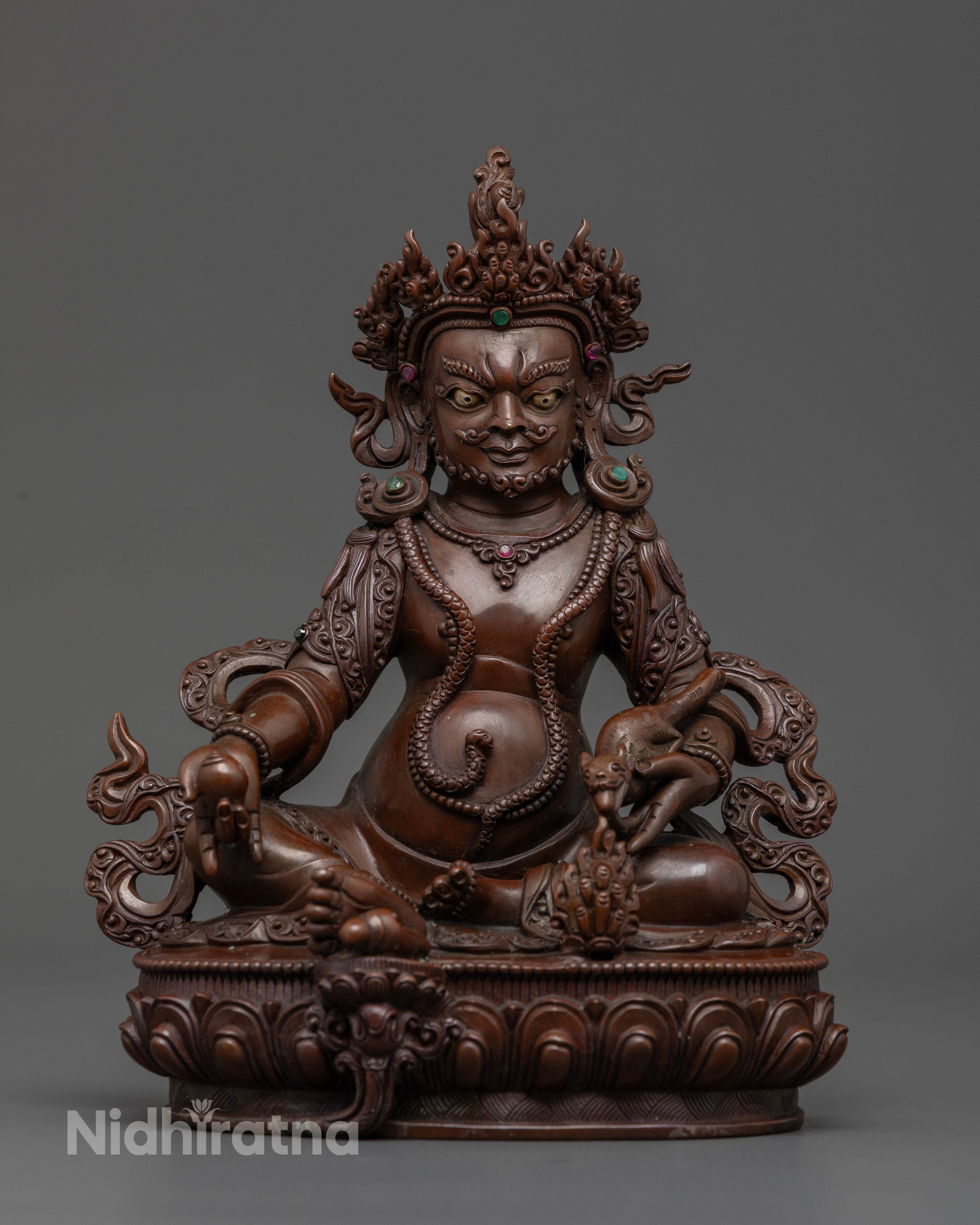 Oxidized Dzambhala Statue: Symbol of Spiritual Wealth