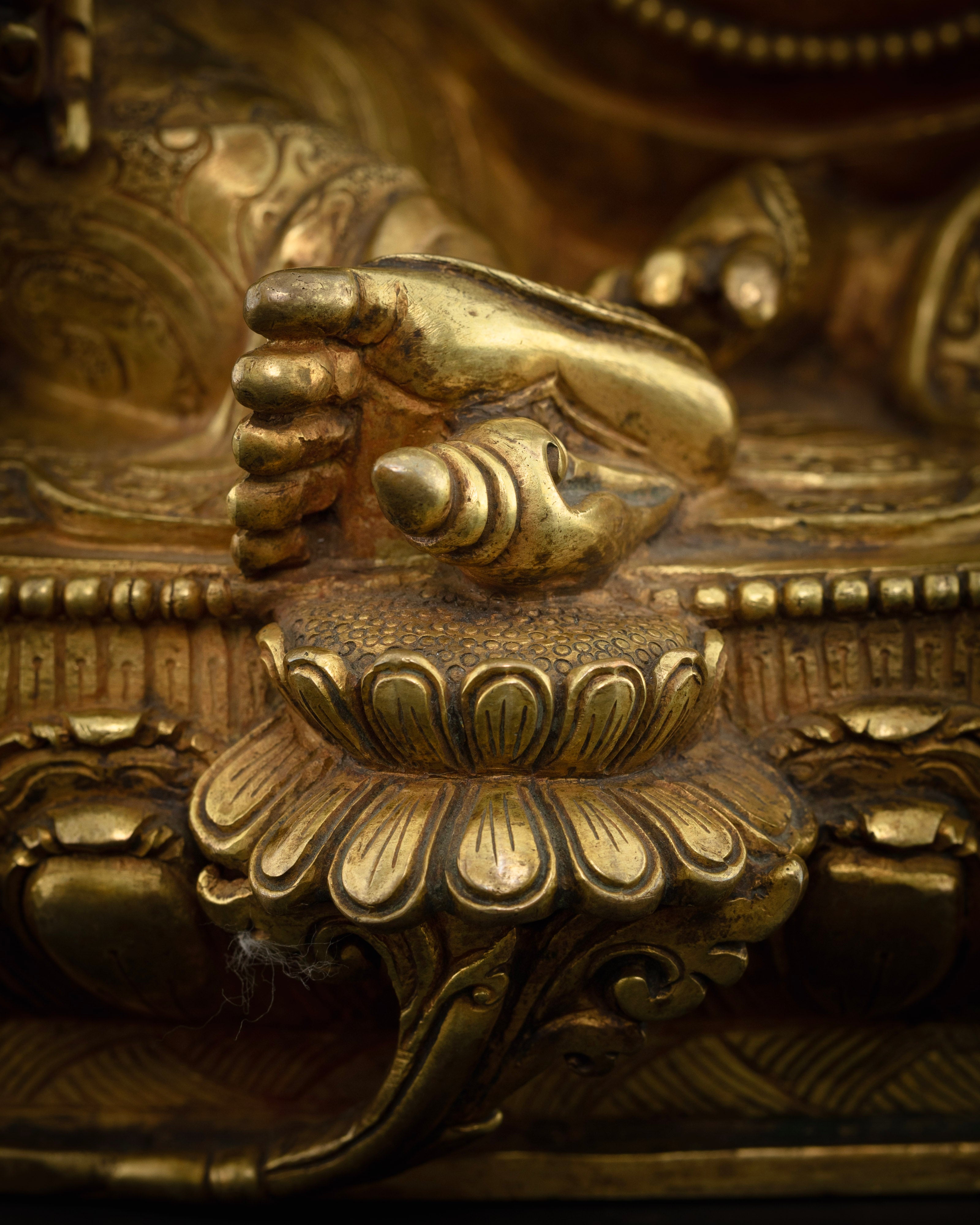 Dzambhala Statue: Authentic Copper Hand-Carved Masterpiece