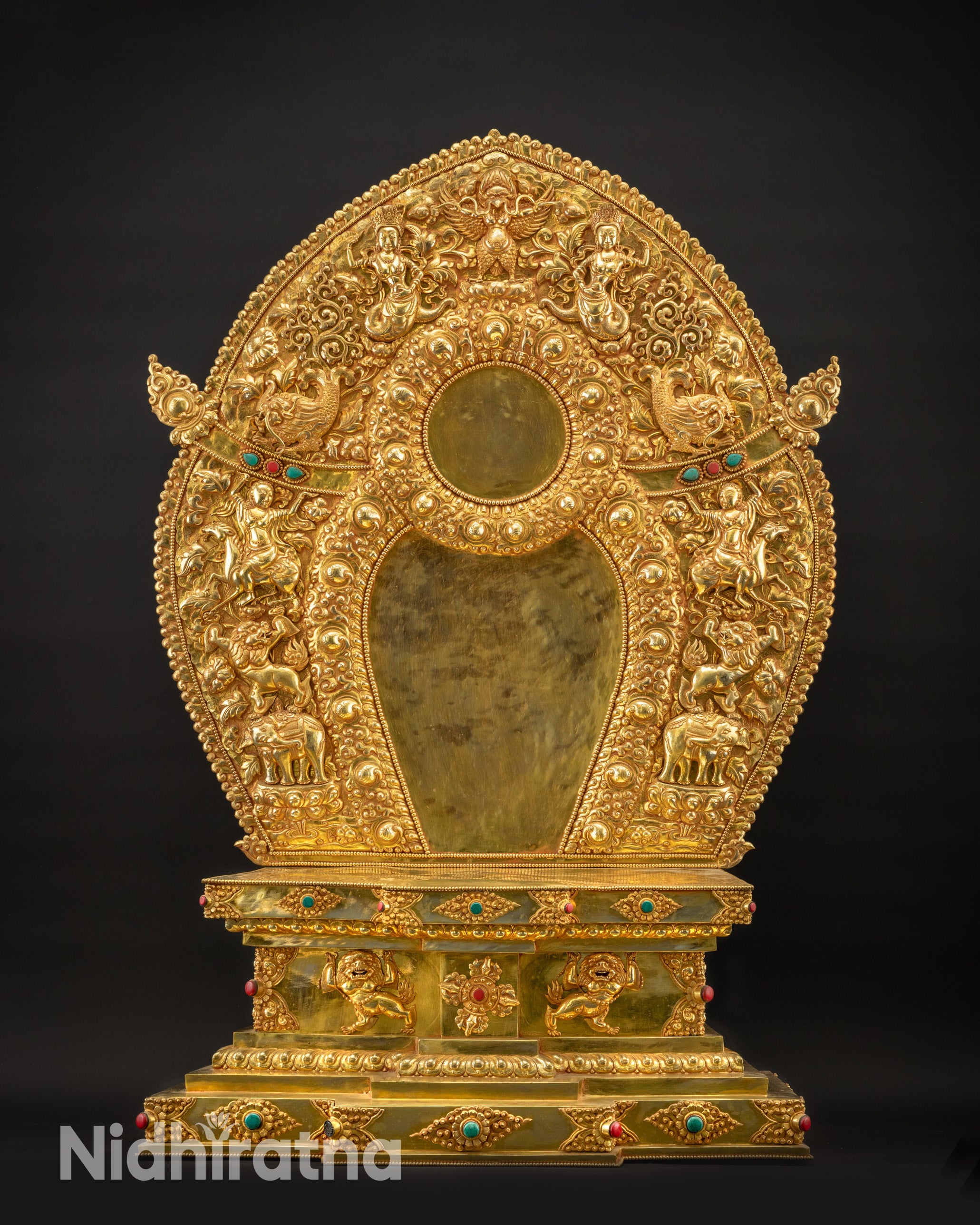 Blessed Green Tara Seated in Throne | Traditional handicraft Nepalese Statue