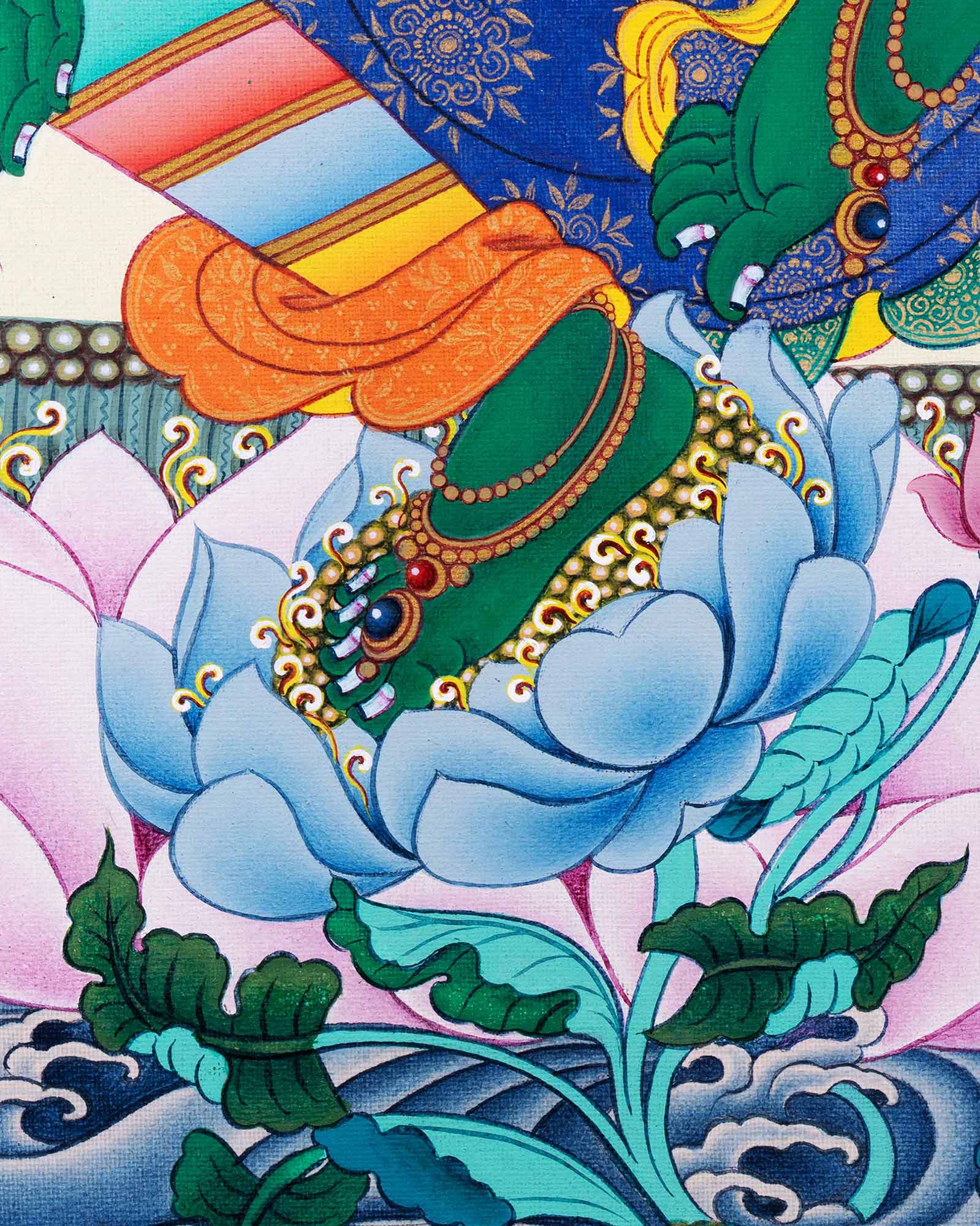 Green Tara Thangka Print