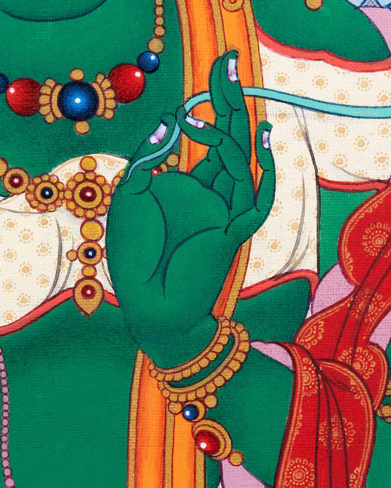 Green Tara Thangka Print