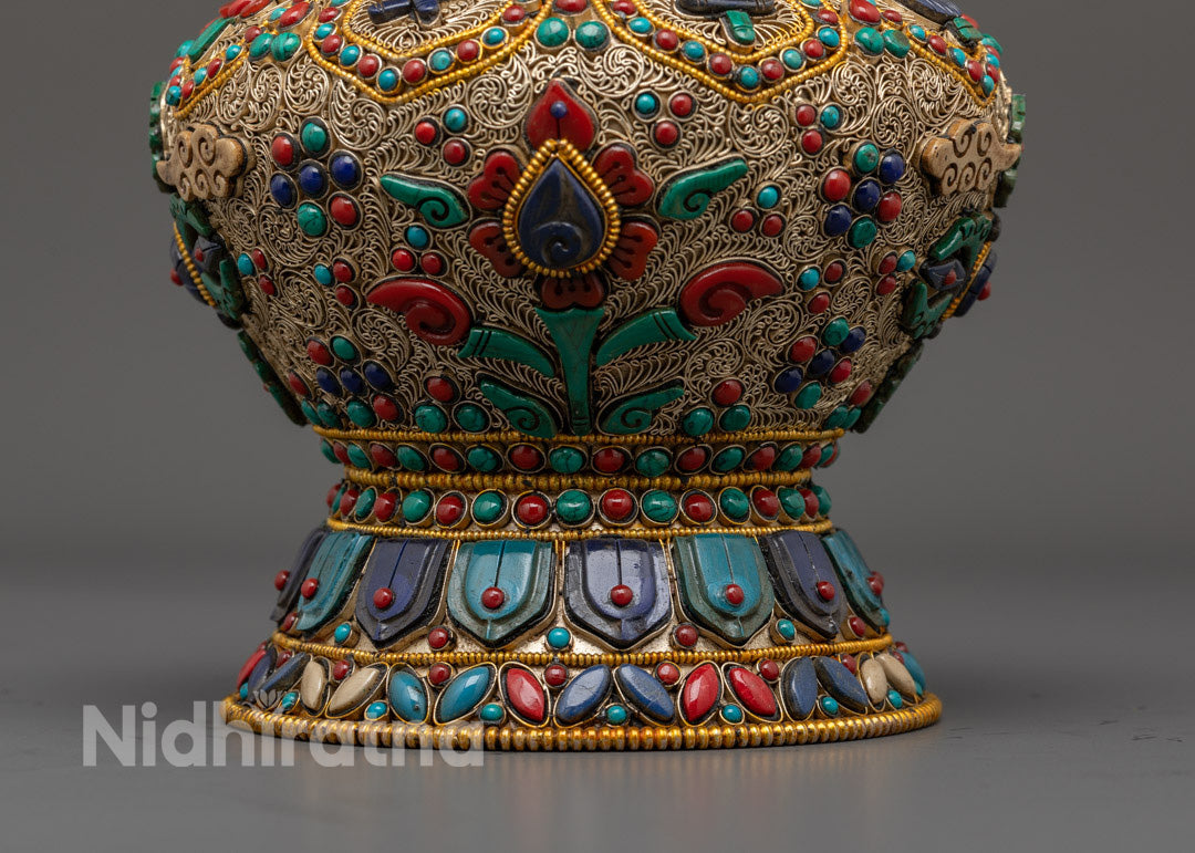 Handcrafted Dhupur Rice Pot | Tibetan Offering Vessel