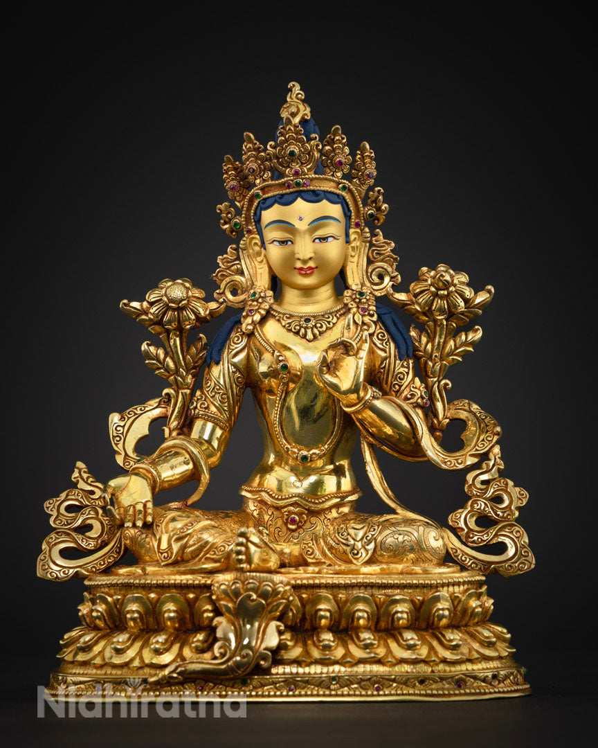 Green Tara Statue: Handcrafted Tibetan Buddhist Deity