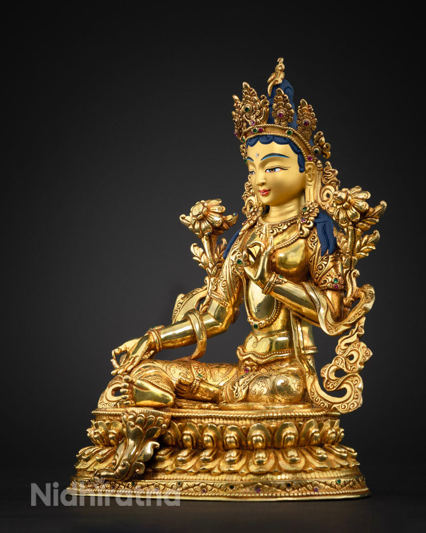 Green Tara Statue: Handcrafted Tibetan Buddhist Deity