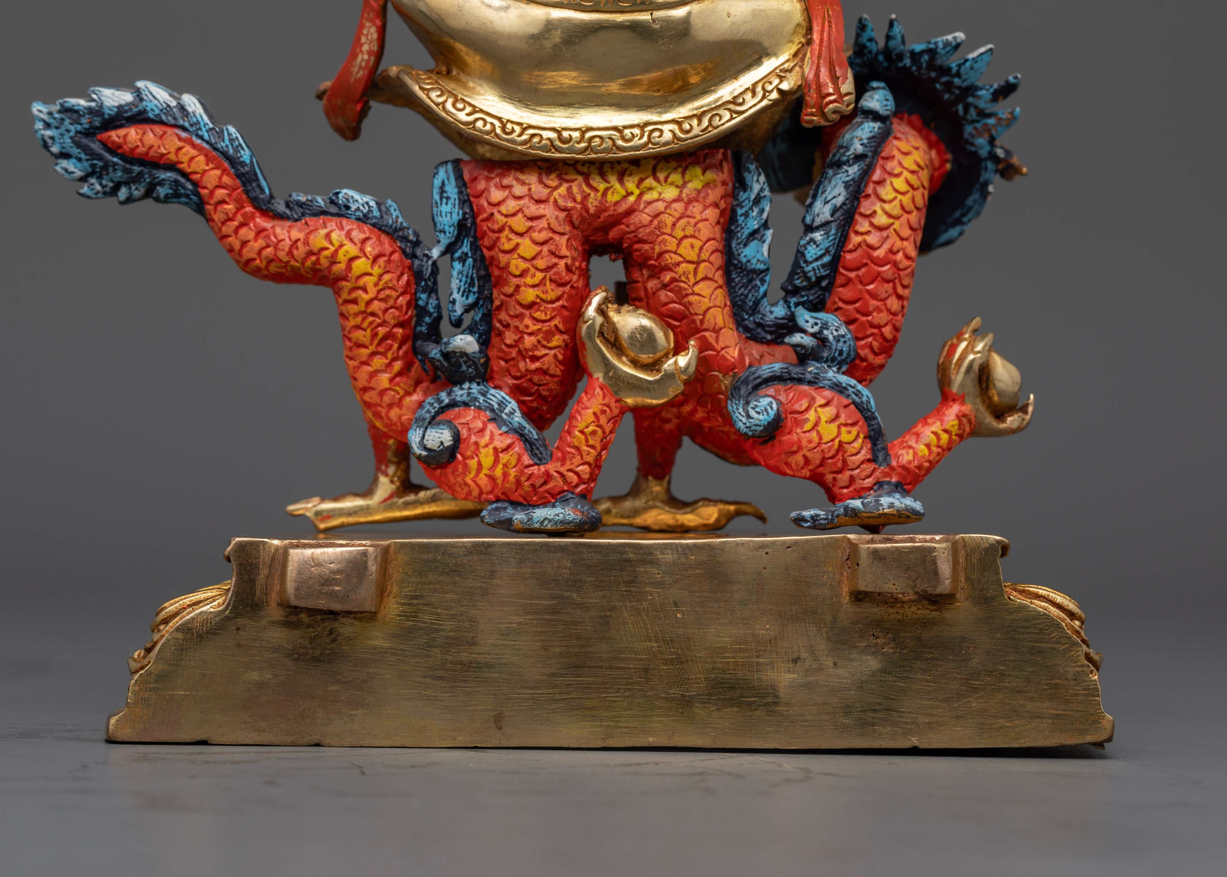 White Dzambhala Statue | 24K Gold Plated Tibetan Artcraft