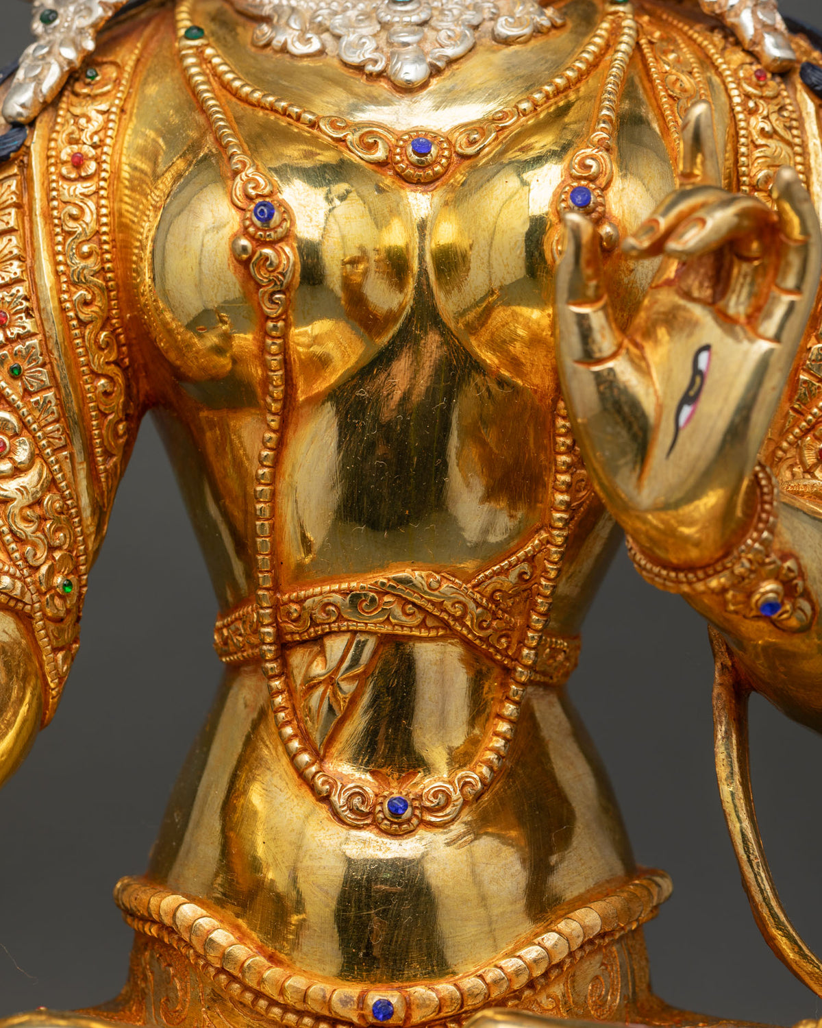 Exquisite Dukar Statue from Nepal | White Parasol Goddess Sculpture