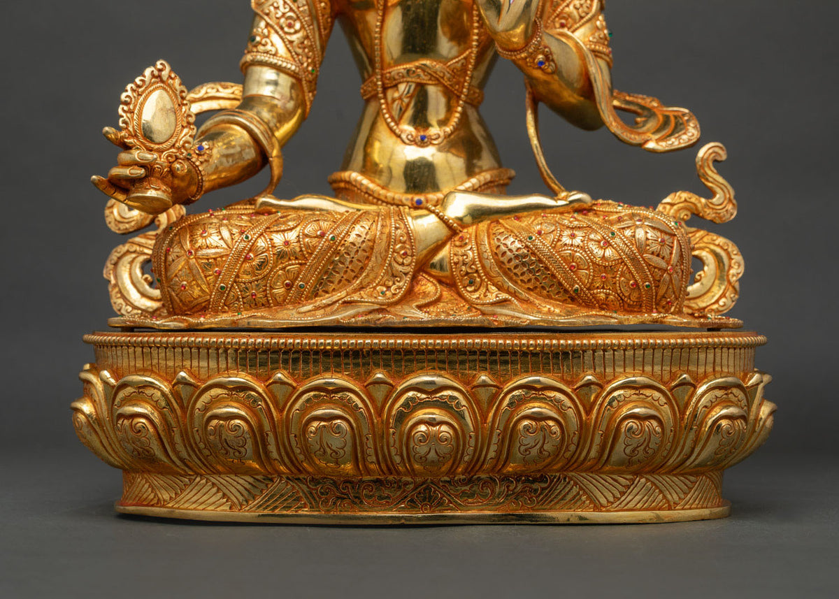 Exquisite Dukar Statue from Nepal | White Parasol Goddess Sculpture