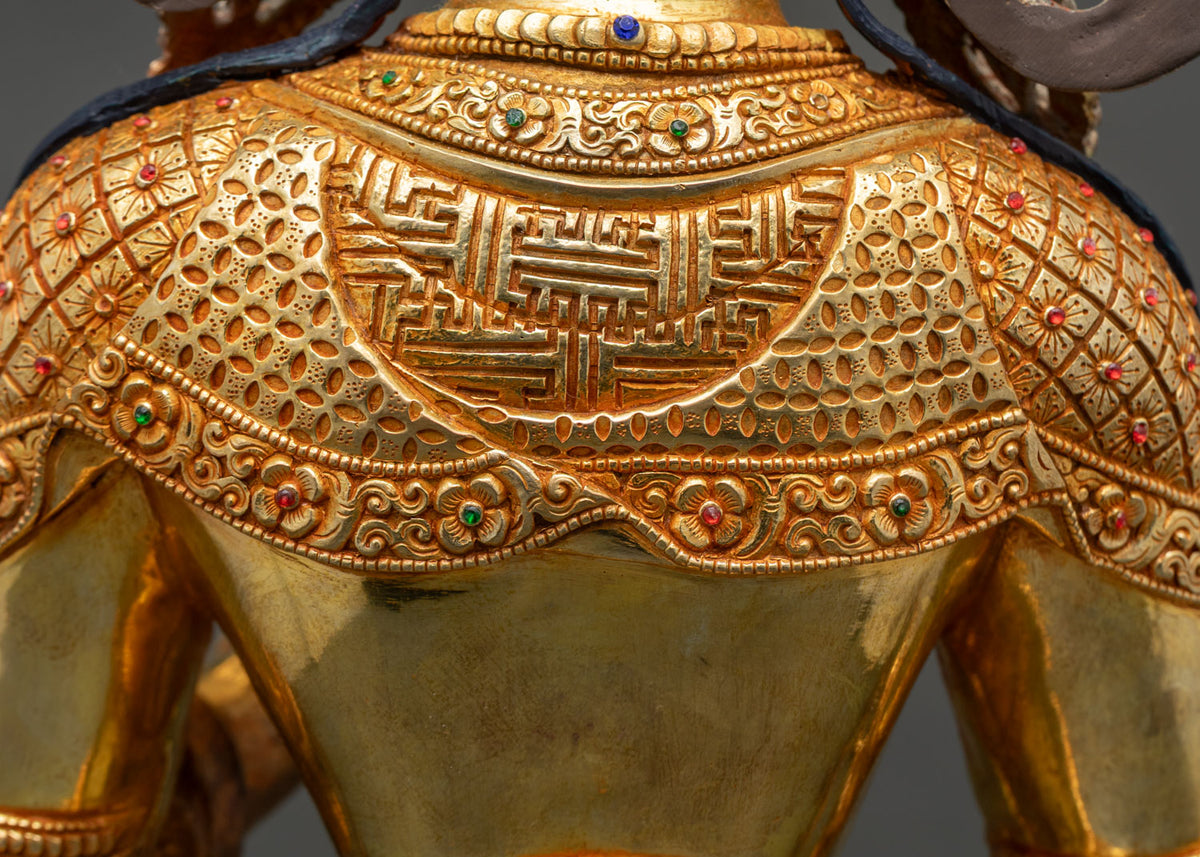 Exquisite Dukar Statue from Nepal | White Parasol Goddess Sculpture