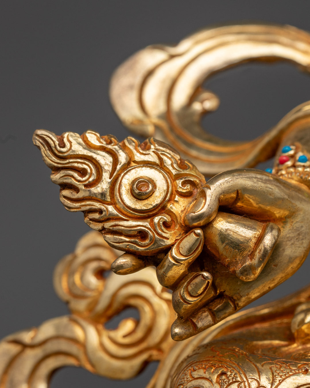 24K Gold-Gilded Dukar Statue | White Umbrella Goddess of Tibet