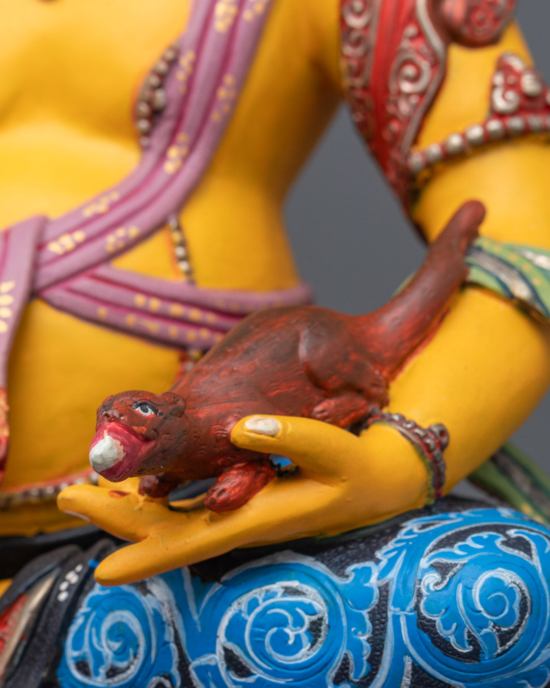Yellow-Coloured Dzambhala Sculpture | Spiritual Wealth Guardian