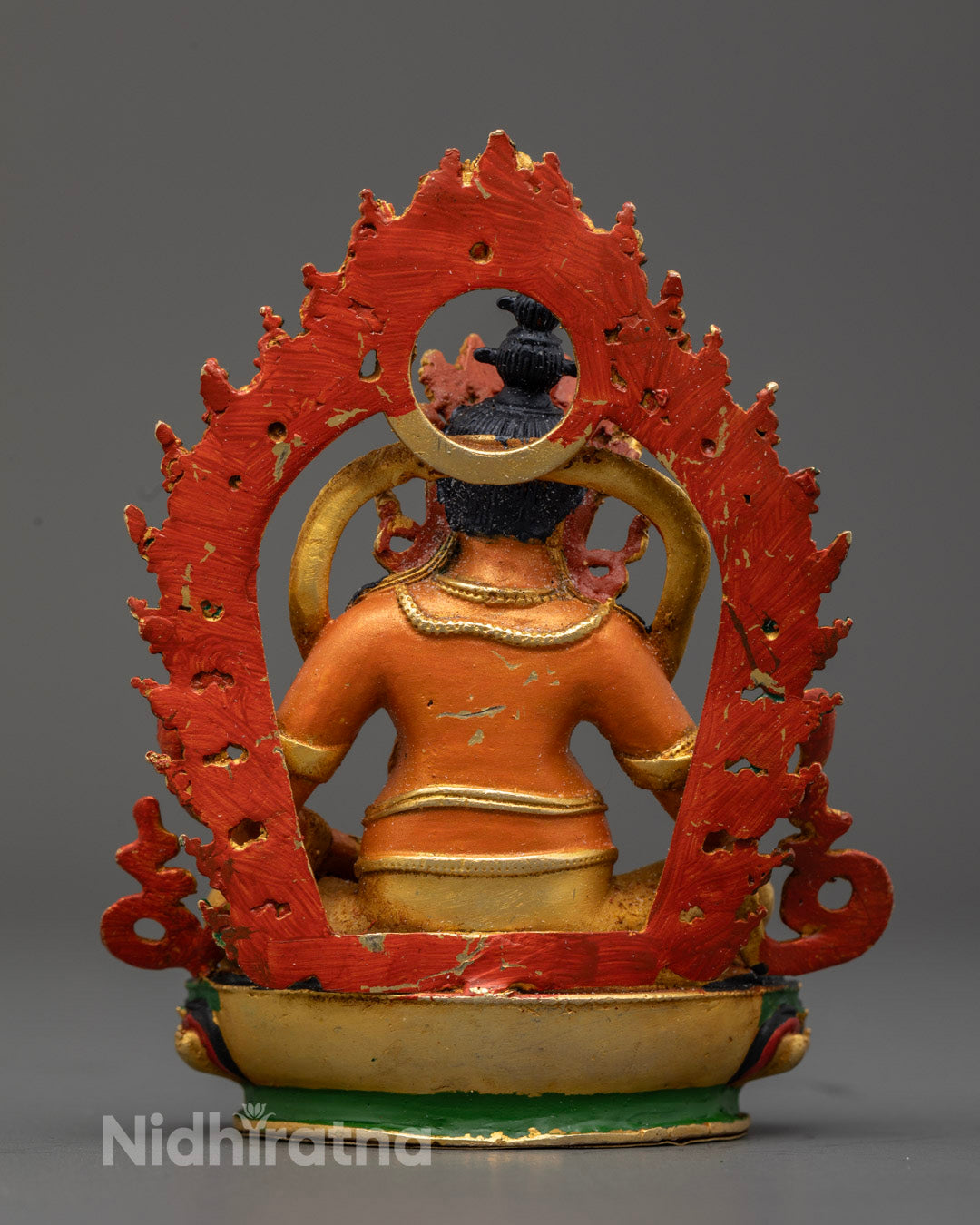 Yellow-Hued Dzambhala Statue | Buddhist Wealth Deity Sculpture