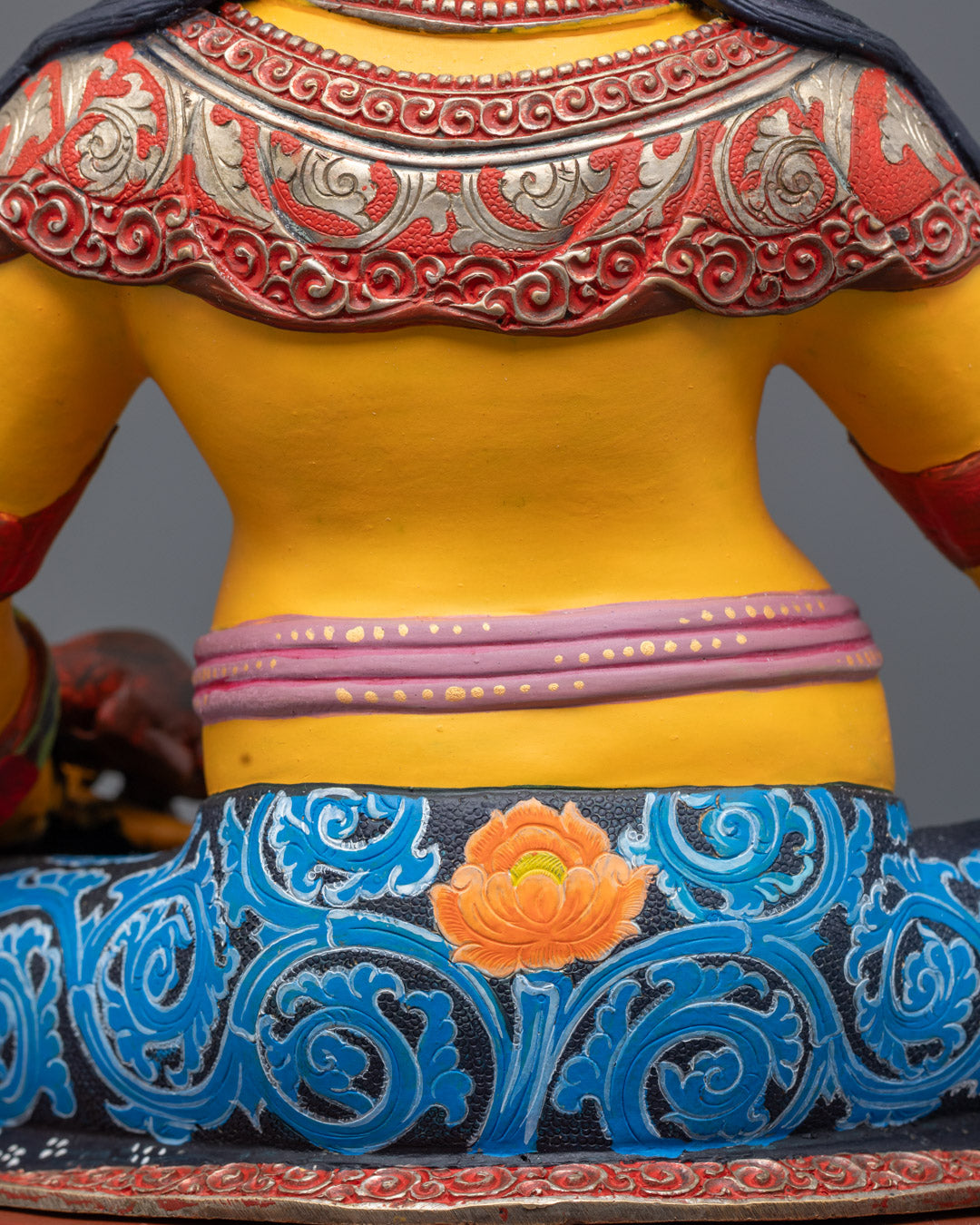 Yellow-Coloured Dzambhala Sculpture | Spiritual Wealth Guardian