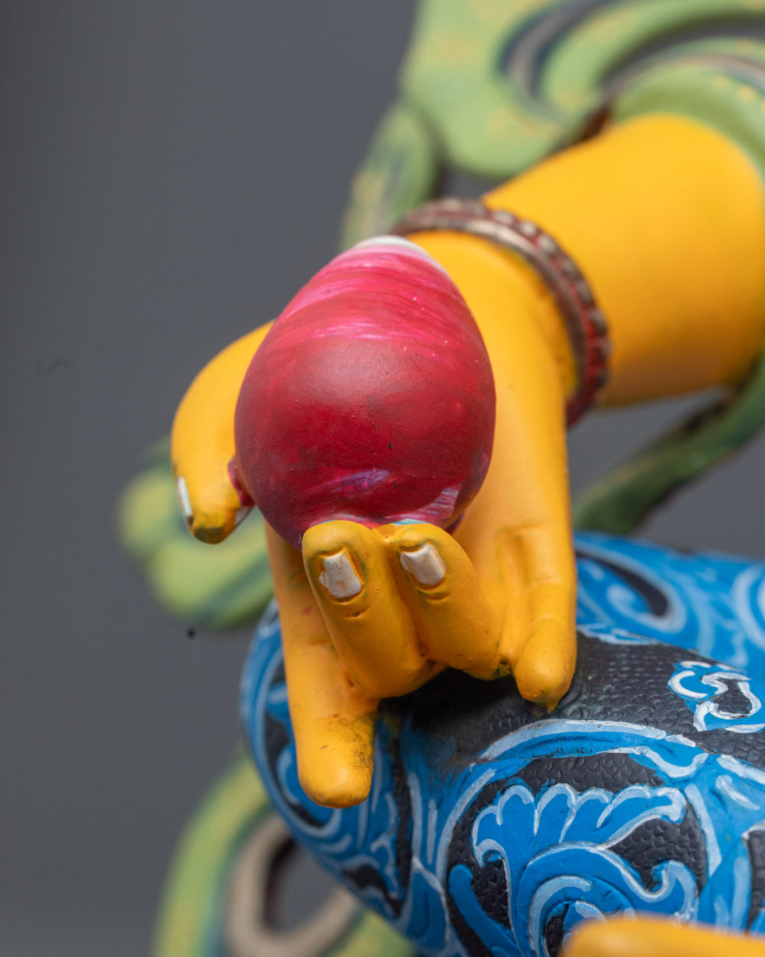 Yellow-Coloured Dzambhala Sculpture | Spiritual Wealth Guardian