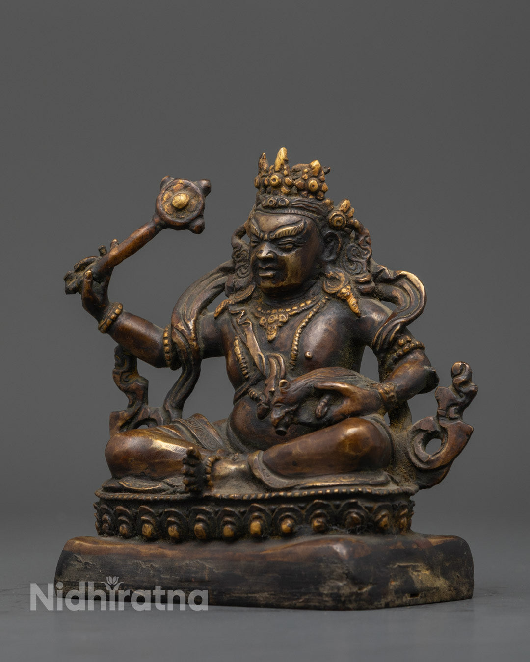 Handmade Oxidized Dzambhala Sculpture
