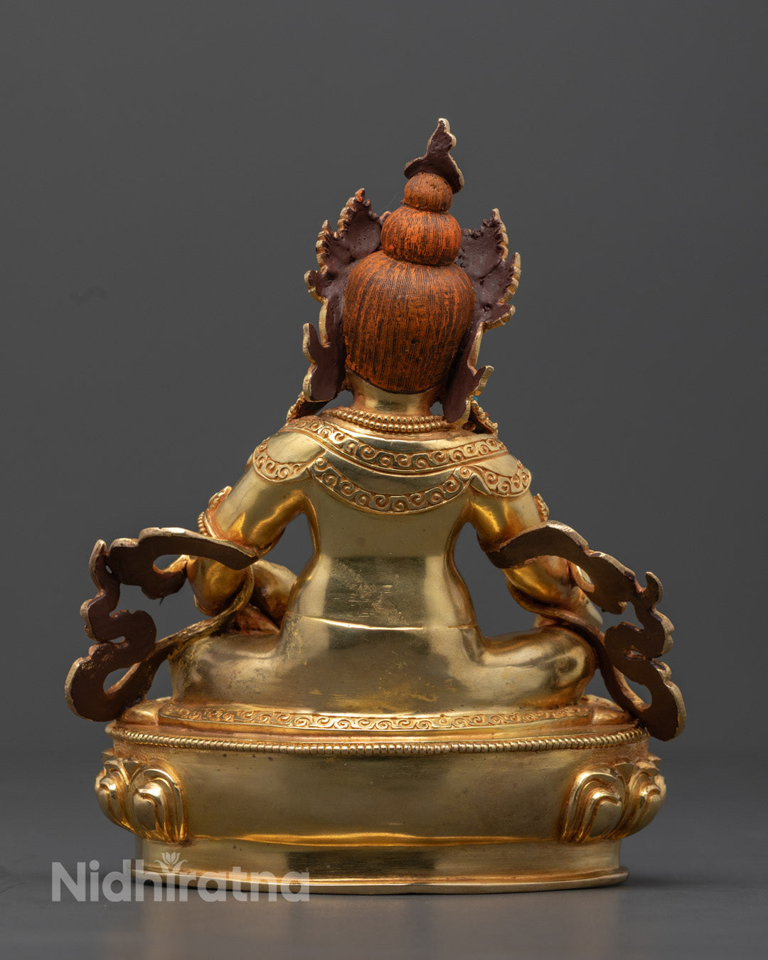 Gold-Gilded Dzambhala Statue | Handmade Buddhist Wealth Deity