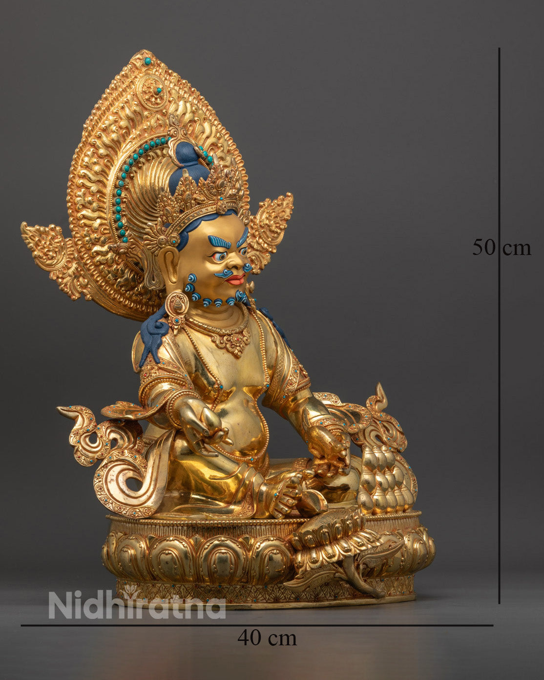 Spiritual Dzambhala Statue | Handcrafted 24K Gold