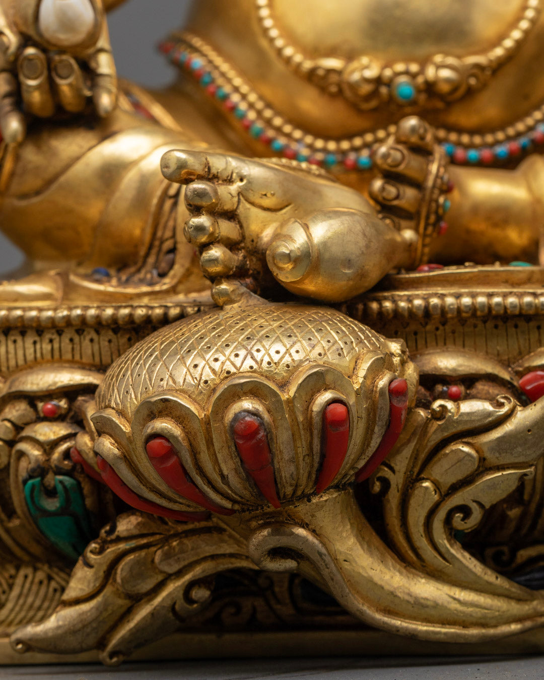 Hand-Carved Jambhala Statue | Tibetan Wealth Deity