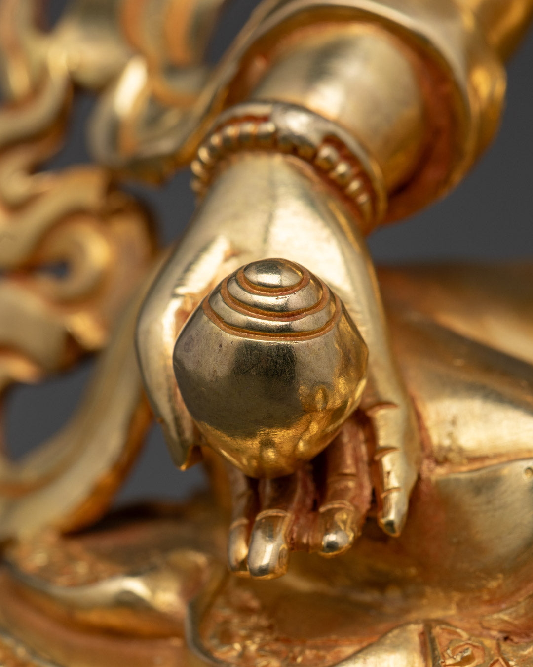 Gold-Gilded Dzambhala Statue | Handmade Buddhist Wealth Deity