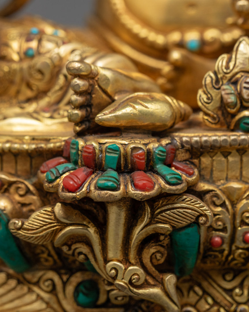 24K Gold Dzambhala Statue | Handcrafted Wealth Deity from Nepal
