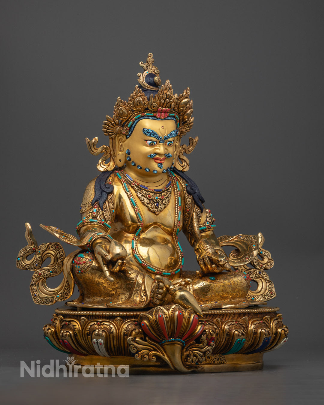 Nepalese Dzambhala Statue | Hand-Carved Deity of Wealth