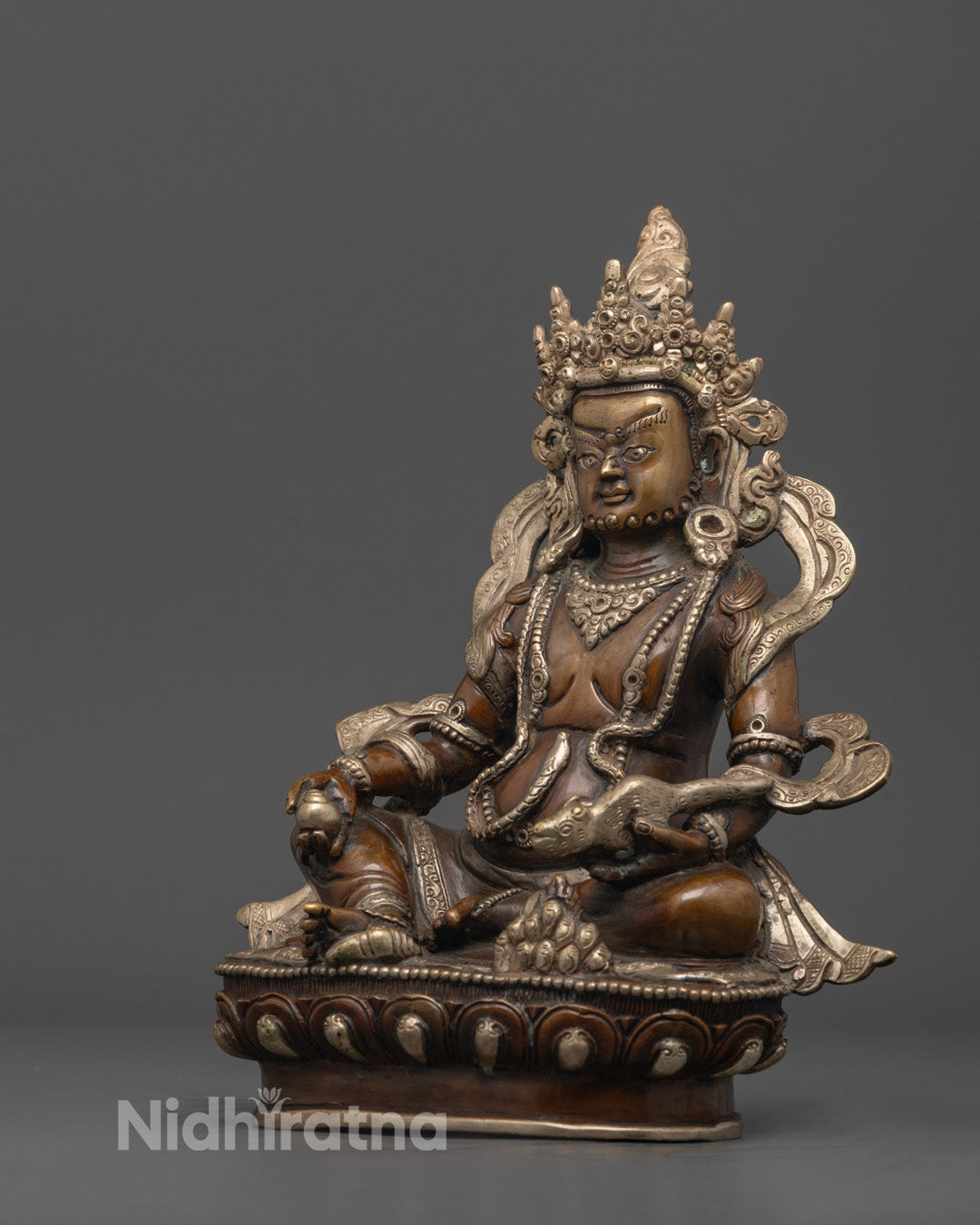 Oxidized Dzambhala Mantra Sculpture | Beautifully Hand-carved