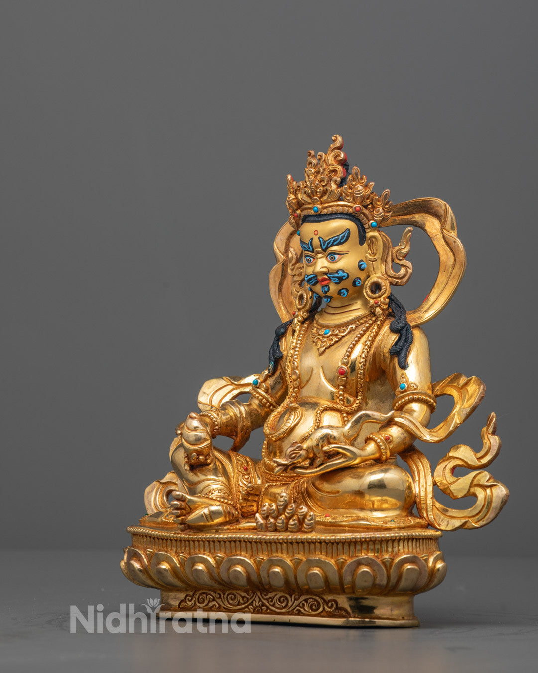 Traditional Dzambhala Sculpture | Ancient Tibetan Wealth Protector