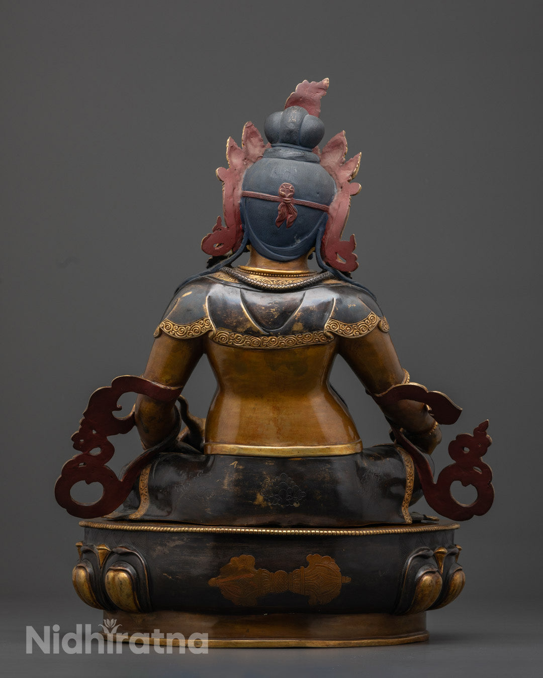 Oxidized Dzambhala Statue | Unique Tibetan Wealth Deity Sculpture