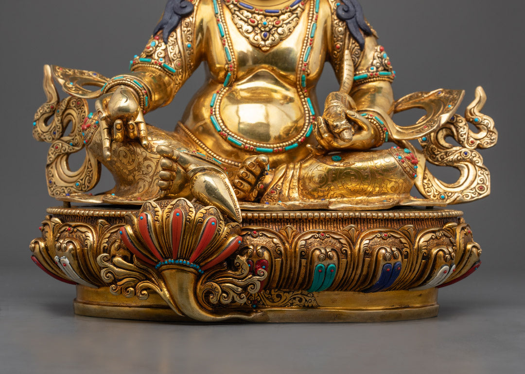 Nepalese Dzambhala Statue | Hand-Carved Deity of Wealth