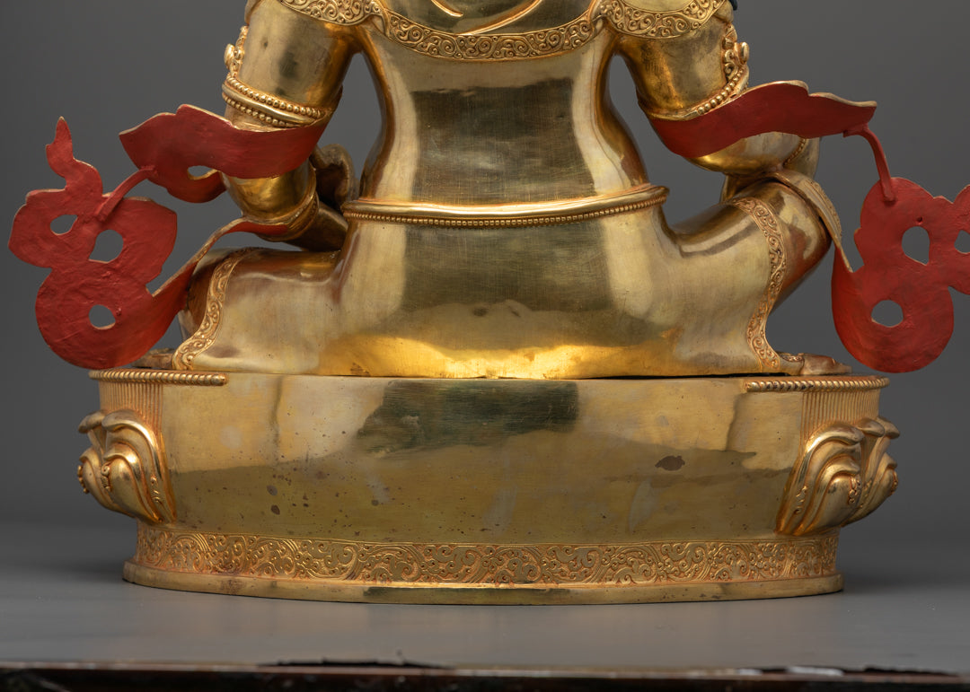 Tibetan Dzambhala Statue | Handmade Gold-Gilded Blessing Deity
