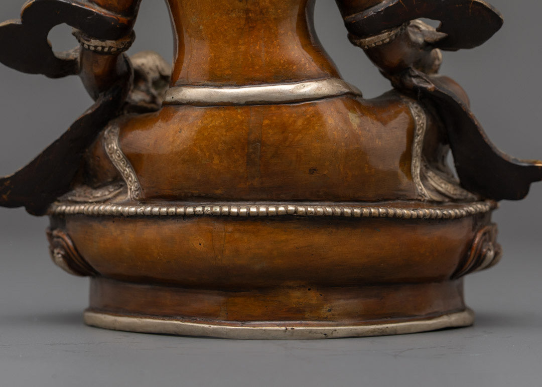 Oxidized Dzambhala Mantra Sculpture | Beautifully Hand-carved