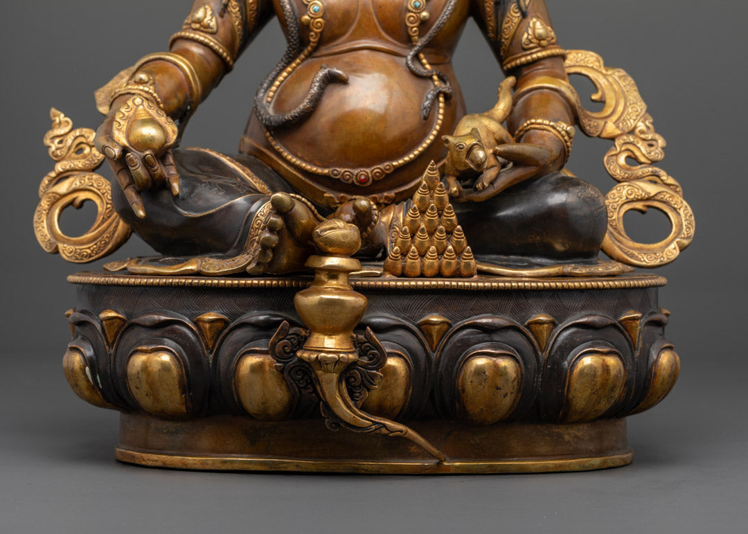 Oxidized Dzambhala Statue | Unique Tibetan Wealth Deity Sculpture