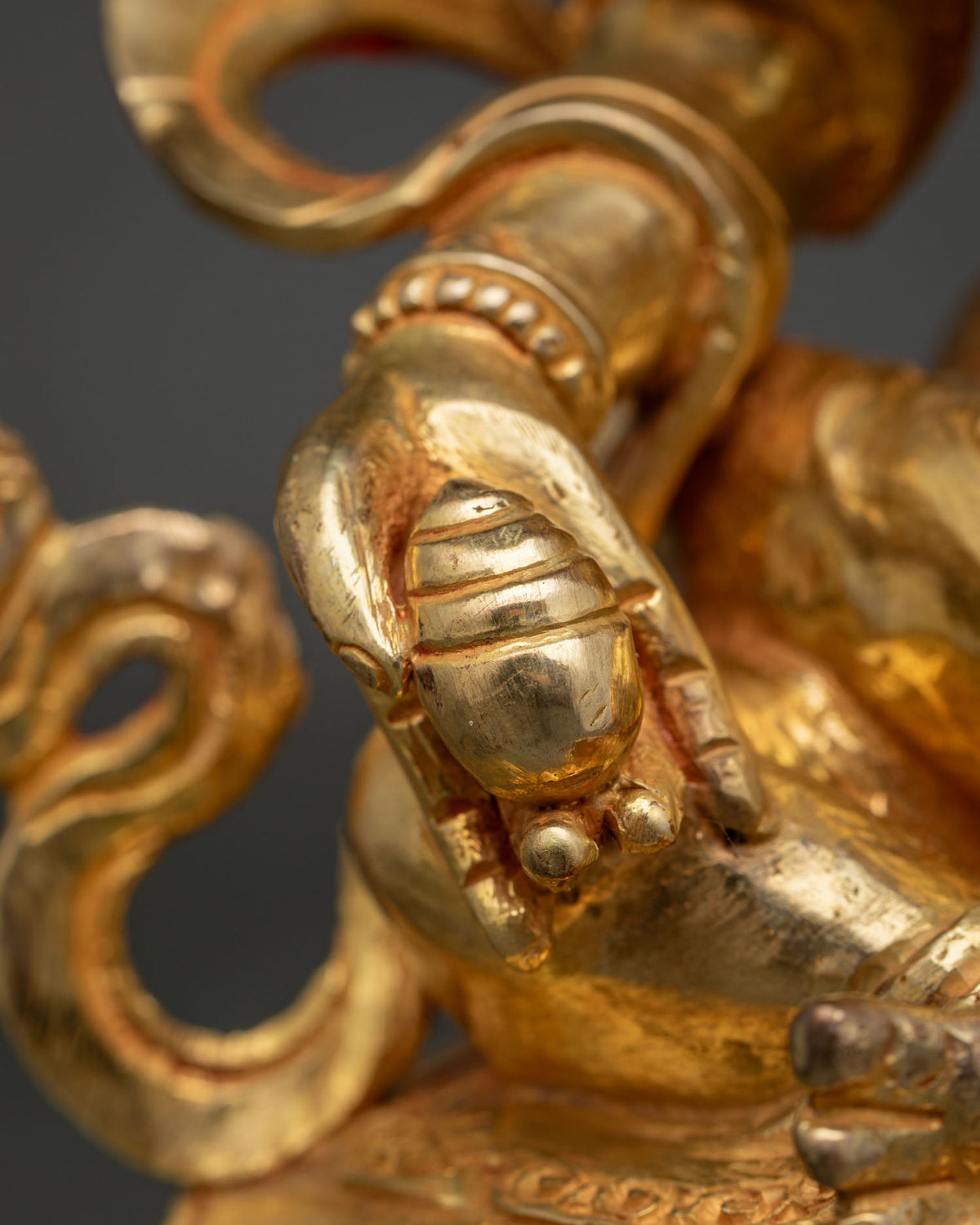 Red Dzambhala with Consort Statue | Buddhist Wealth & Prosperity Deity