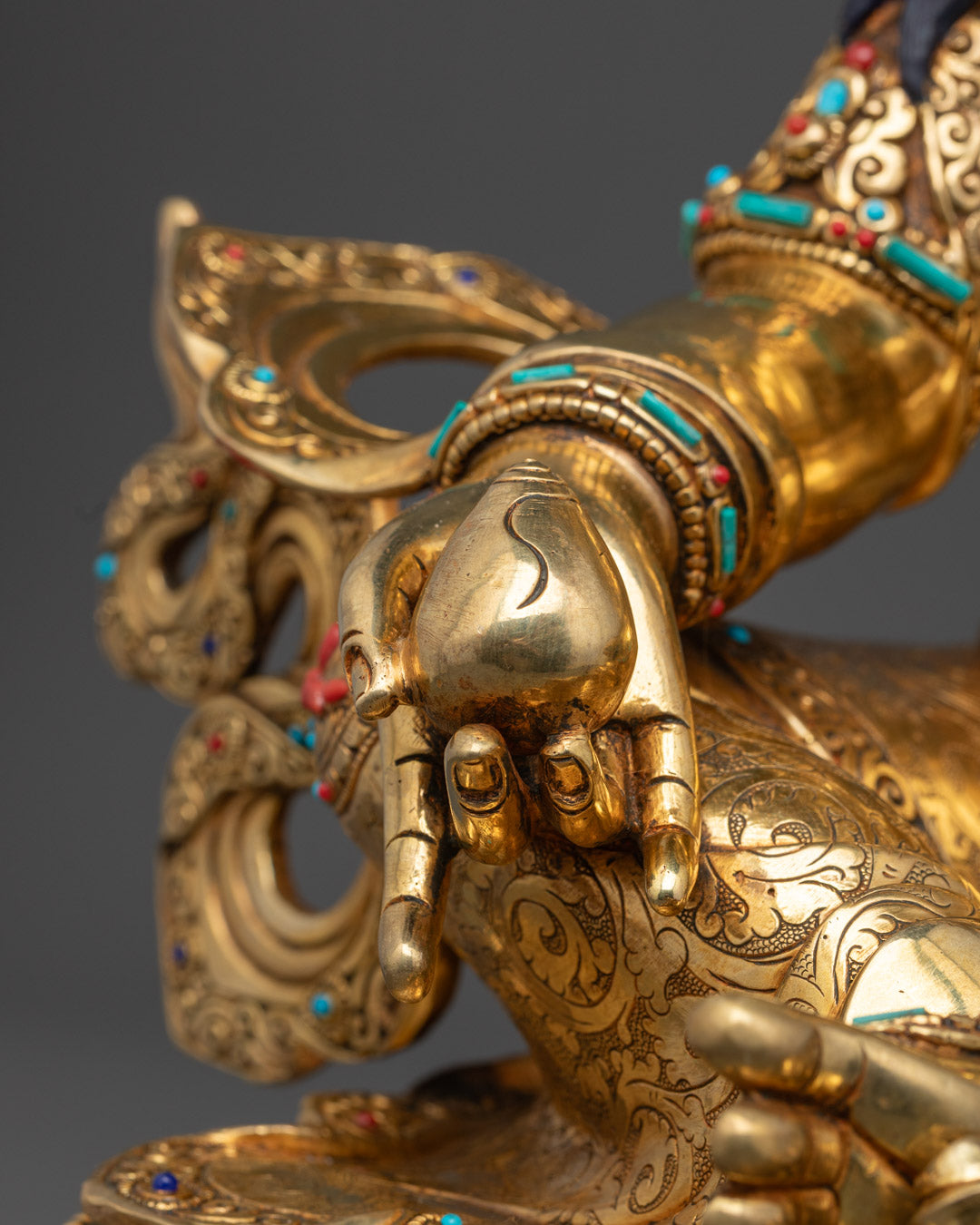 Nepalese Dzambhala Statue | Hand-Carved Deity of Wealth
