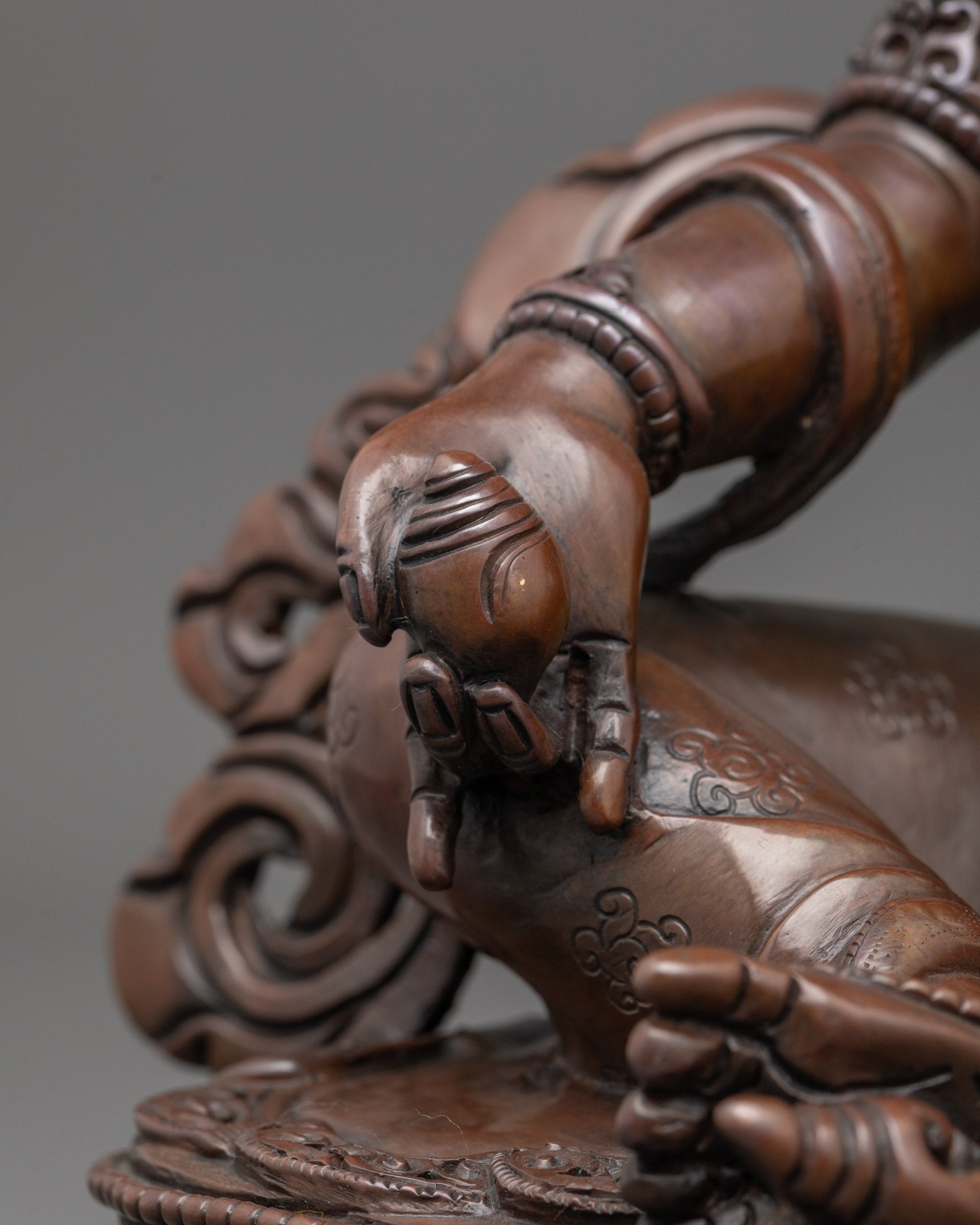 Traditional Oxidized Dzambhala Statue | Tibetan Wealth Deity Art