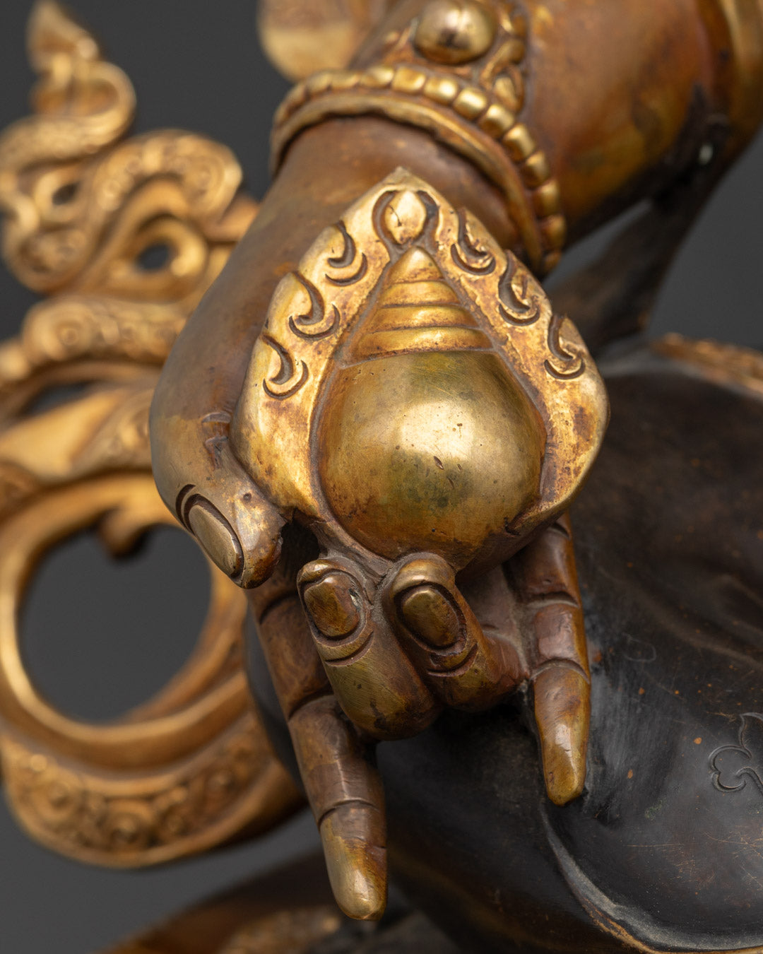 Oxidized Dzambhala Statue | Unique Tibetan Wealth Deity Sculpture