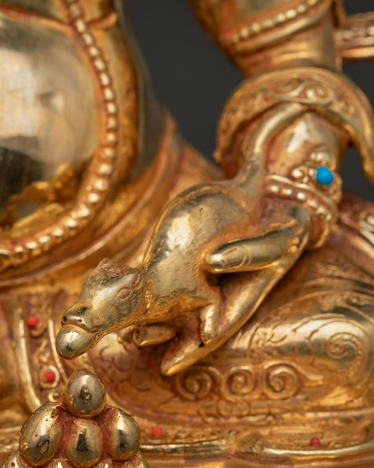 Gold Gilded Dzambhala Statue | Symbol of Wealth and Prosperity