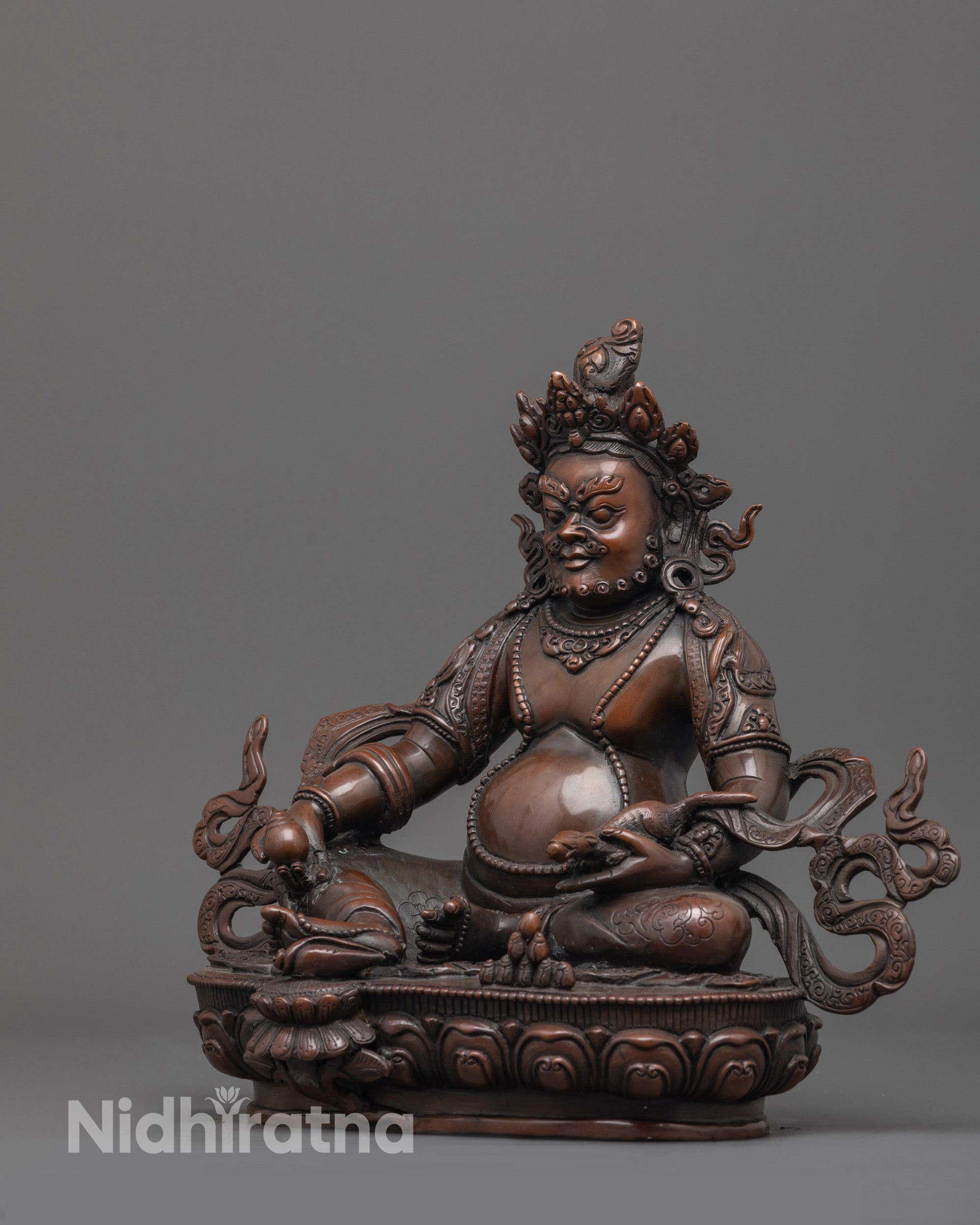 Handcrafted Oxidized Dzambhala Statue | Protector of Wealth