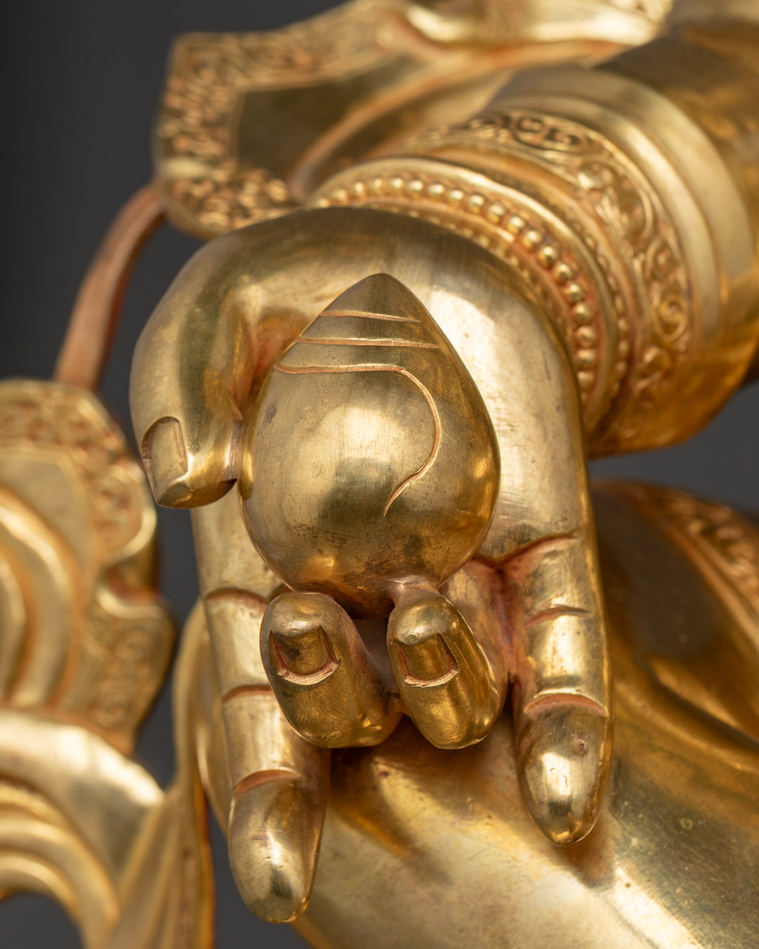 Tibetan Dzambhala Statue | Handmade Gold-Gilded Blessing Deity