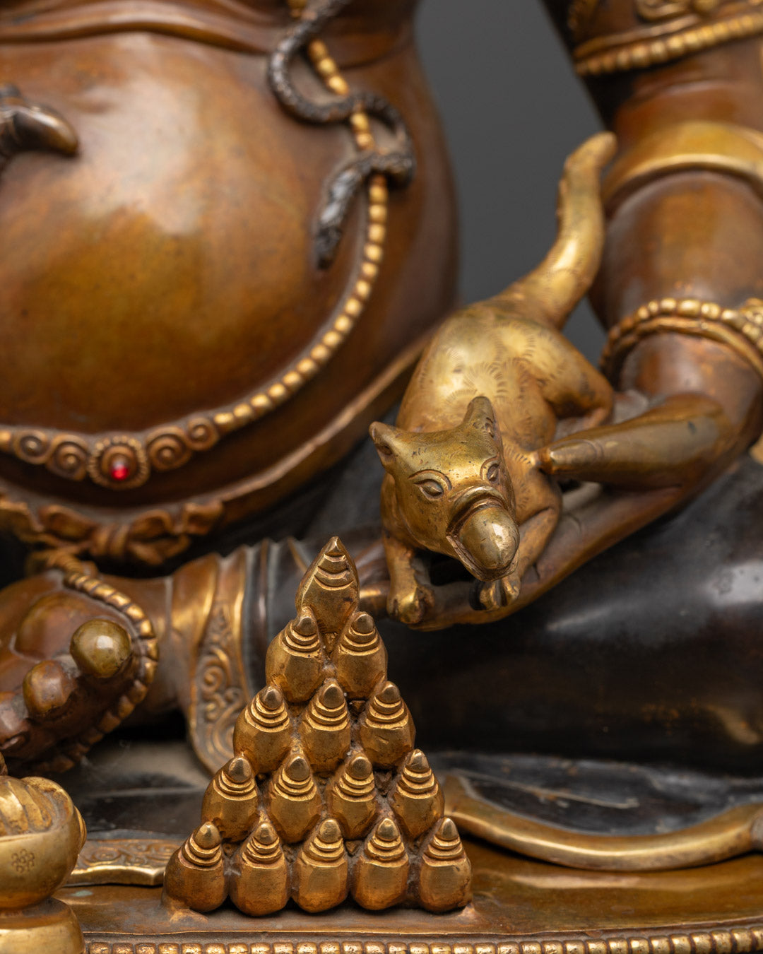 Oxidized Dzambhala Statue | Unique Tibetan Wealth Deity Sculpture