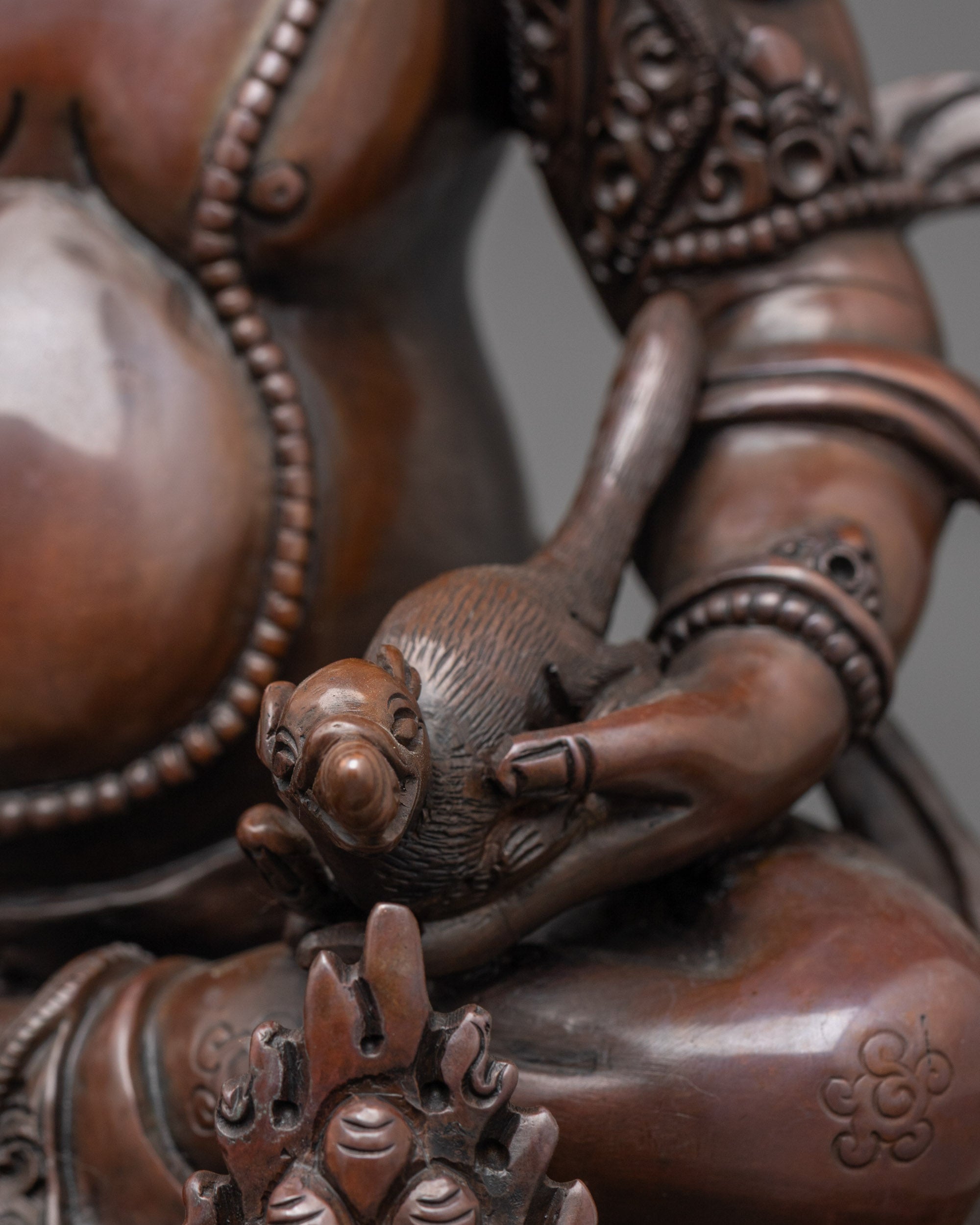 Traditional Oxidized Dzambhala Statue | Tibetan Wealth Deity Art