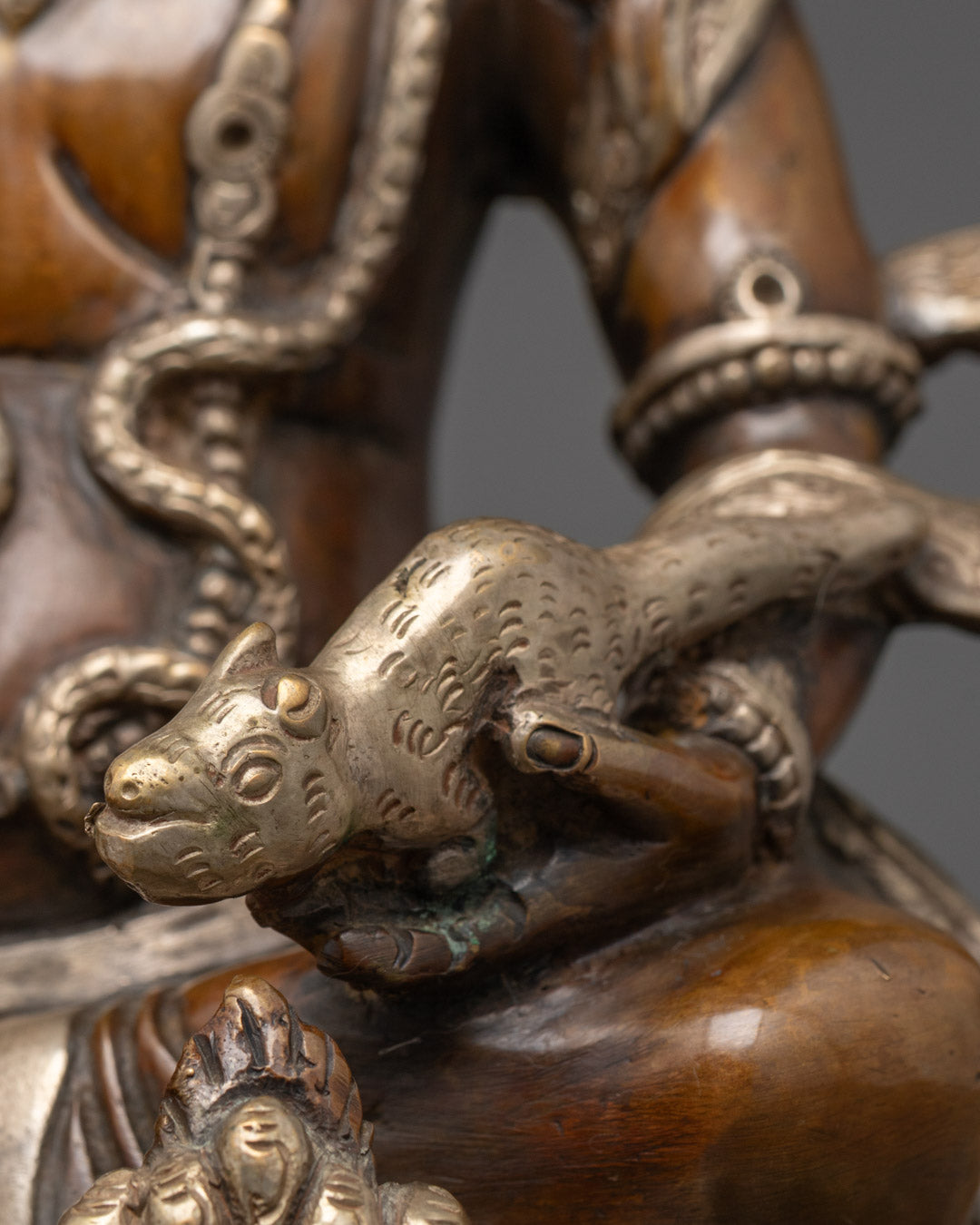 Oxidized Dzambhala Mantra Sculpture | Beautifully Hand-carved