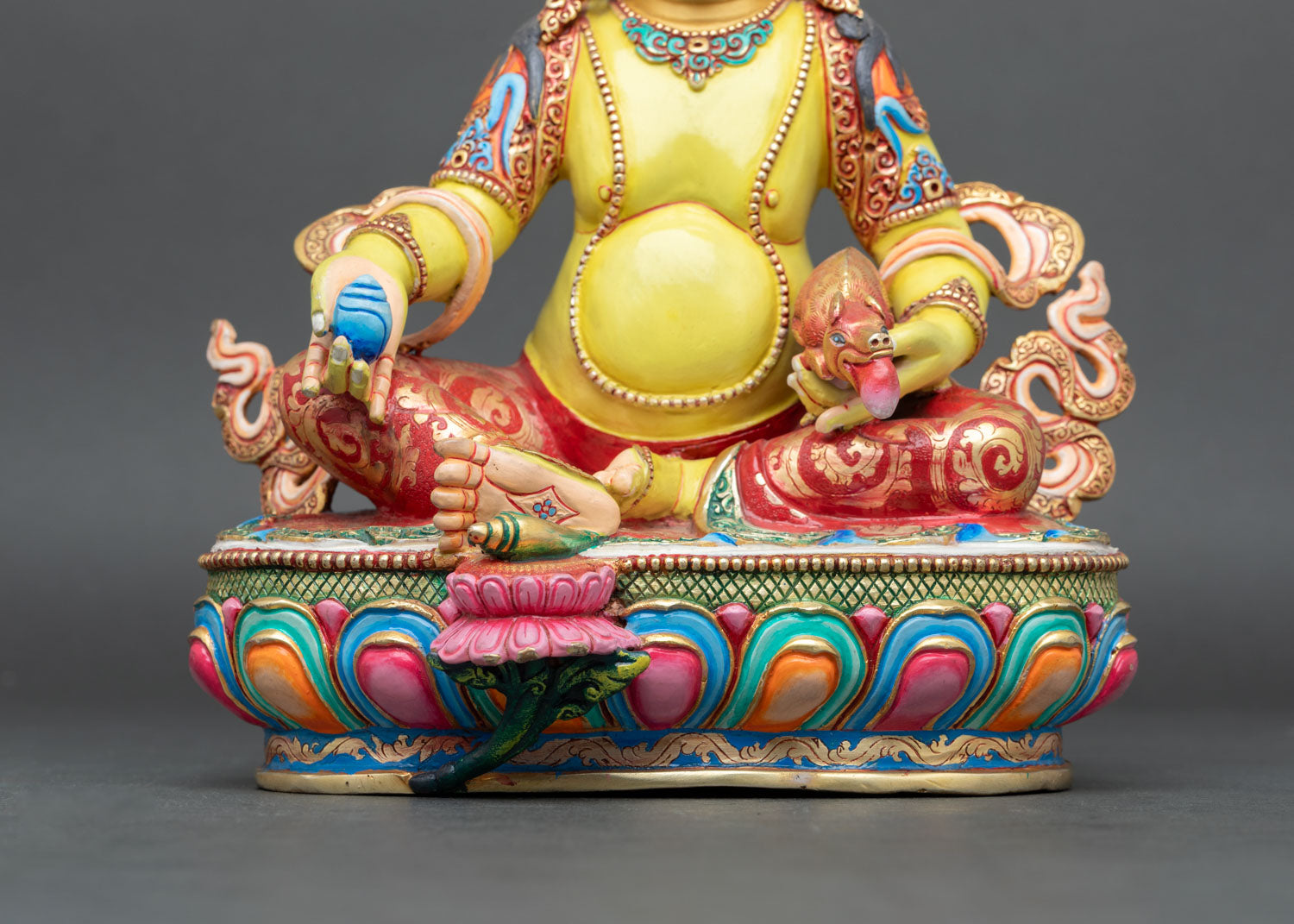 Multi-Color Dzambhala Statue | Fierce Protector of Fortune
