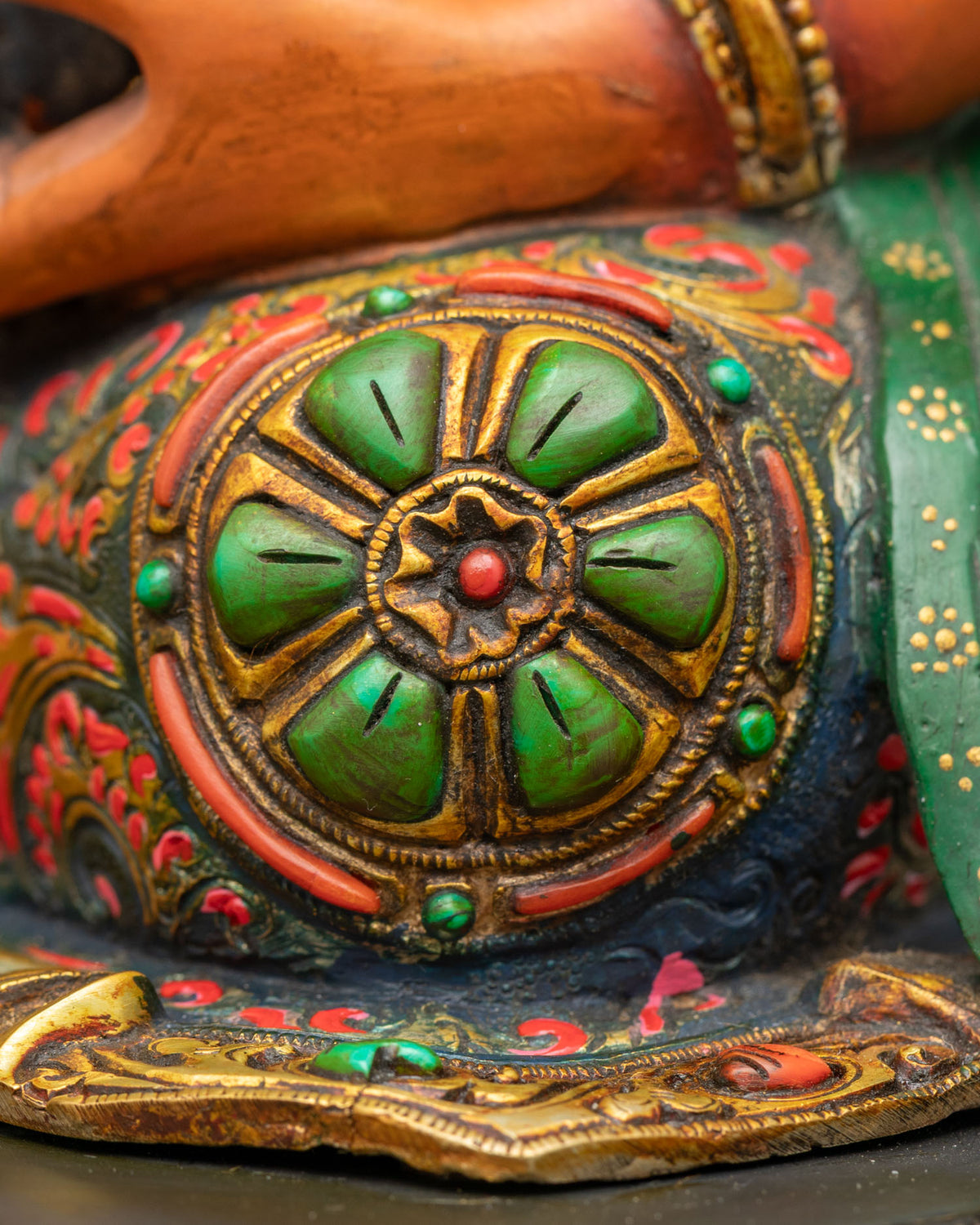 Colorful Yellow Dzambhala Copper Statue | Manifest Wealth & Prosperity