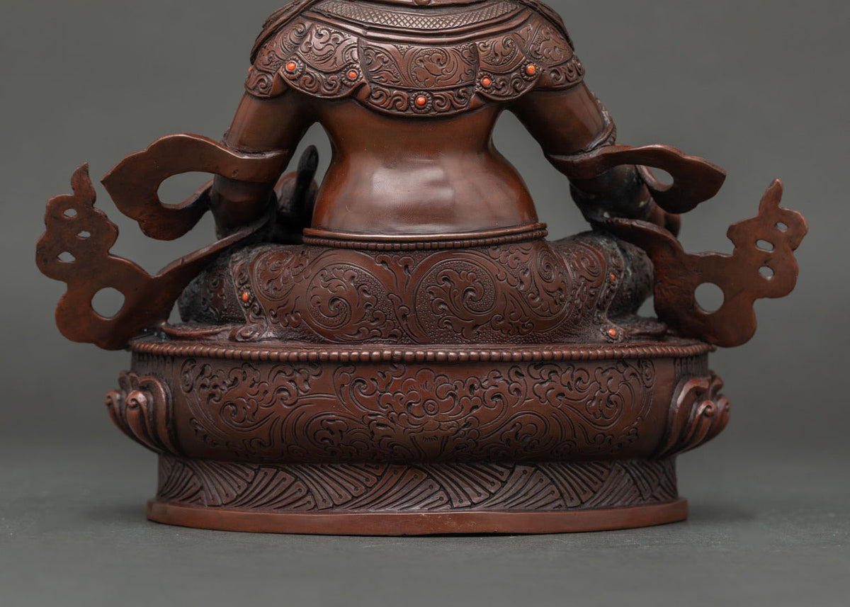 Oxidized Dzambhala Statue | Handcrafted Buddhist Wealth Deity Statue