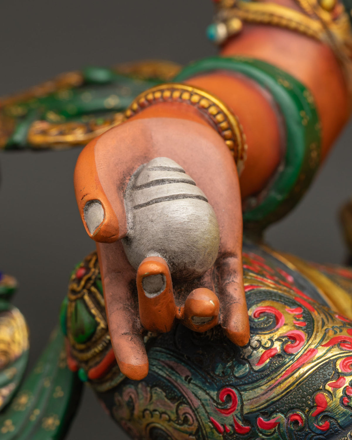 Colorful Yellow Dzambhala Copper Statue | Manifest Wealth & Prosperity