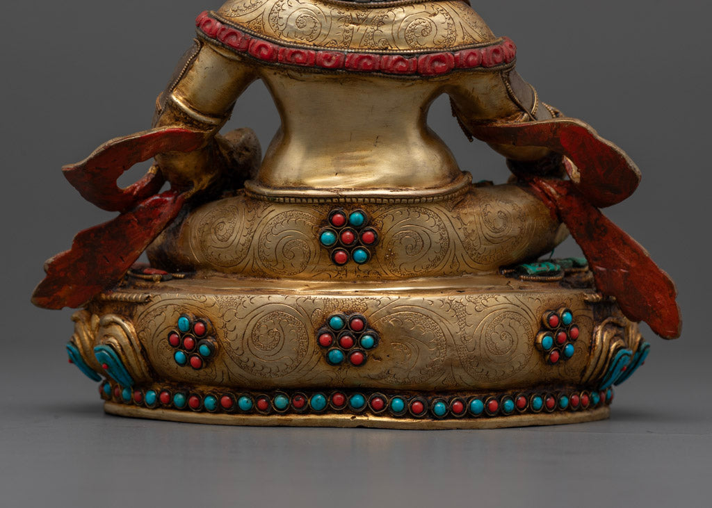 Tibetan Crystal Dzambhala Statue | Buddhist Hand-craved Art
