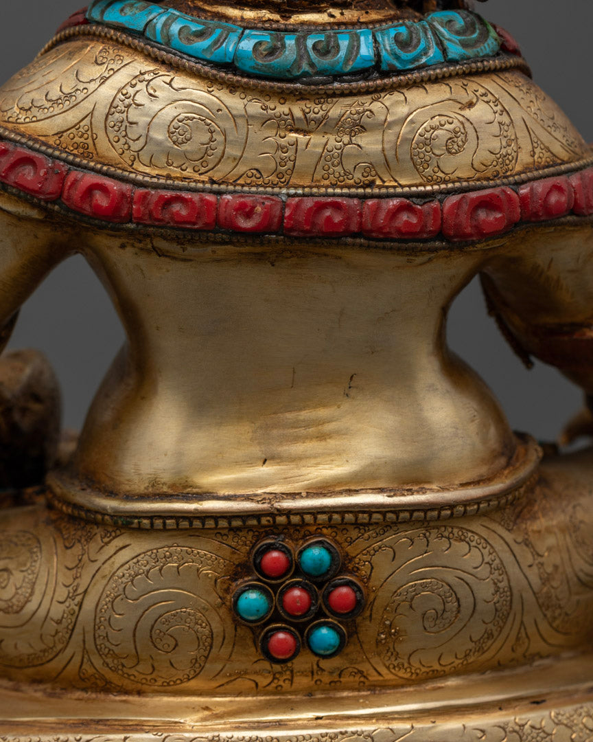 Tibetan Crystal Dzambhala Statue | Buddhist Hand-craved Art