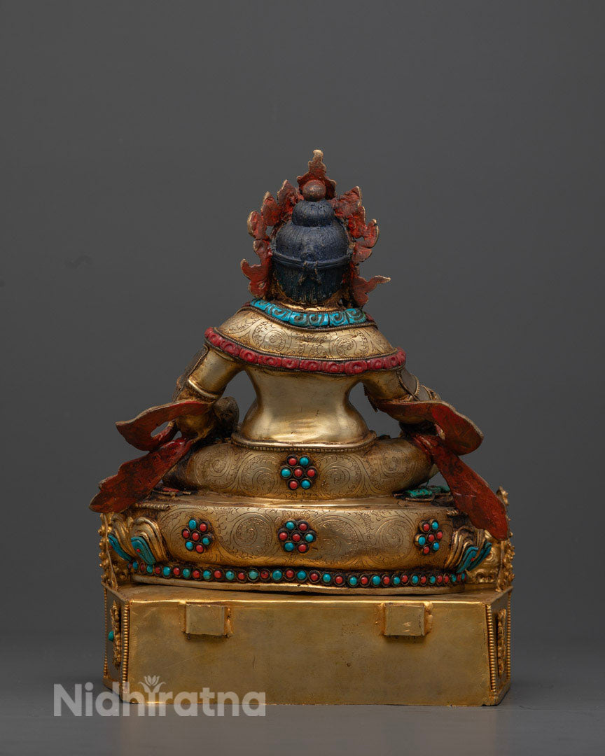 Tibetan Crystal Dzambhala Statue | Buddhist Hand-craved Art
