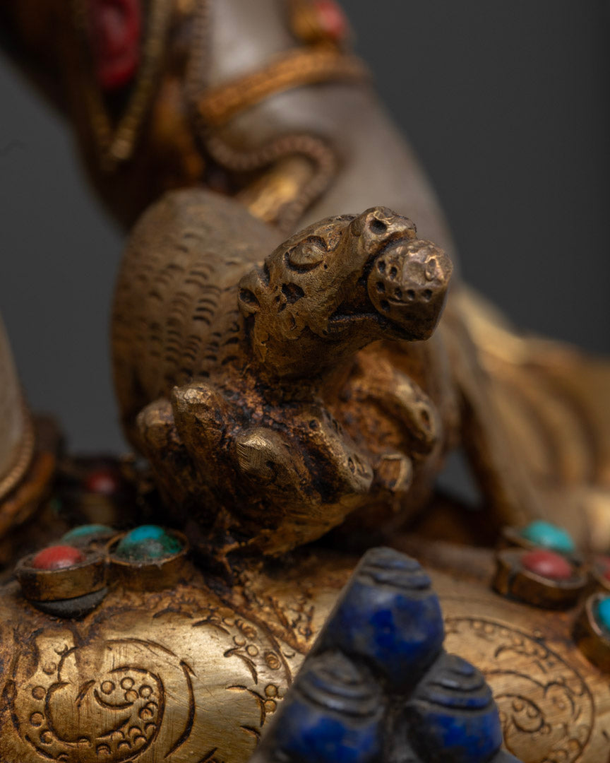 Tibetan Crystal Dzambhala Statue | Buddhist Hand-craved Art